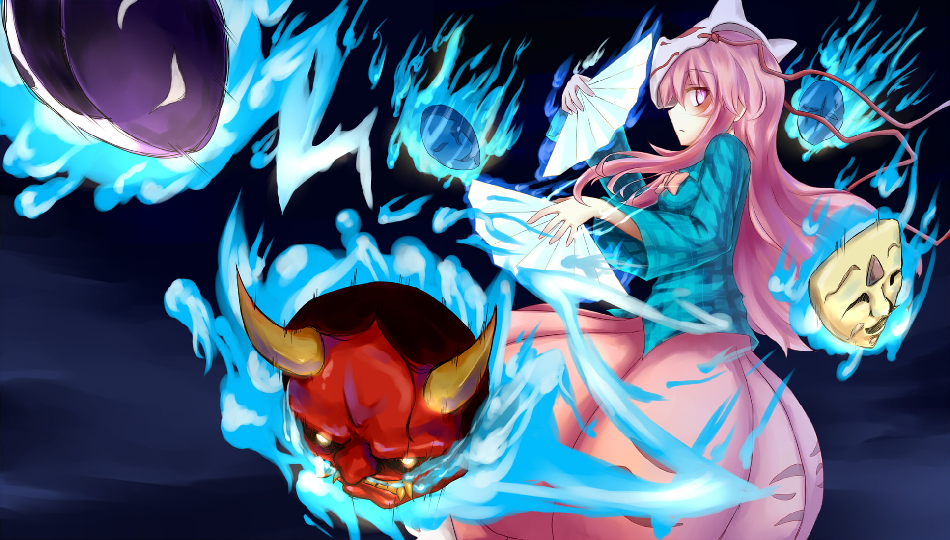 hata, touhou, kokoro, 1080P, HD Wallpaper