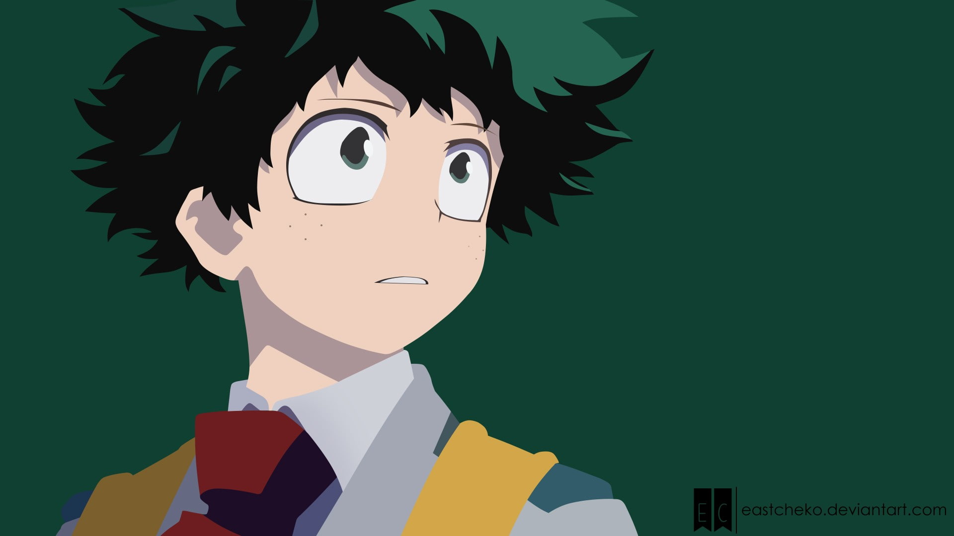 Midoriya Izuku, anime, minimalism, Boku no Hero Academia, 1080P, HD Wallpaper