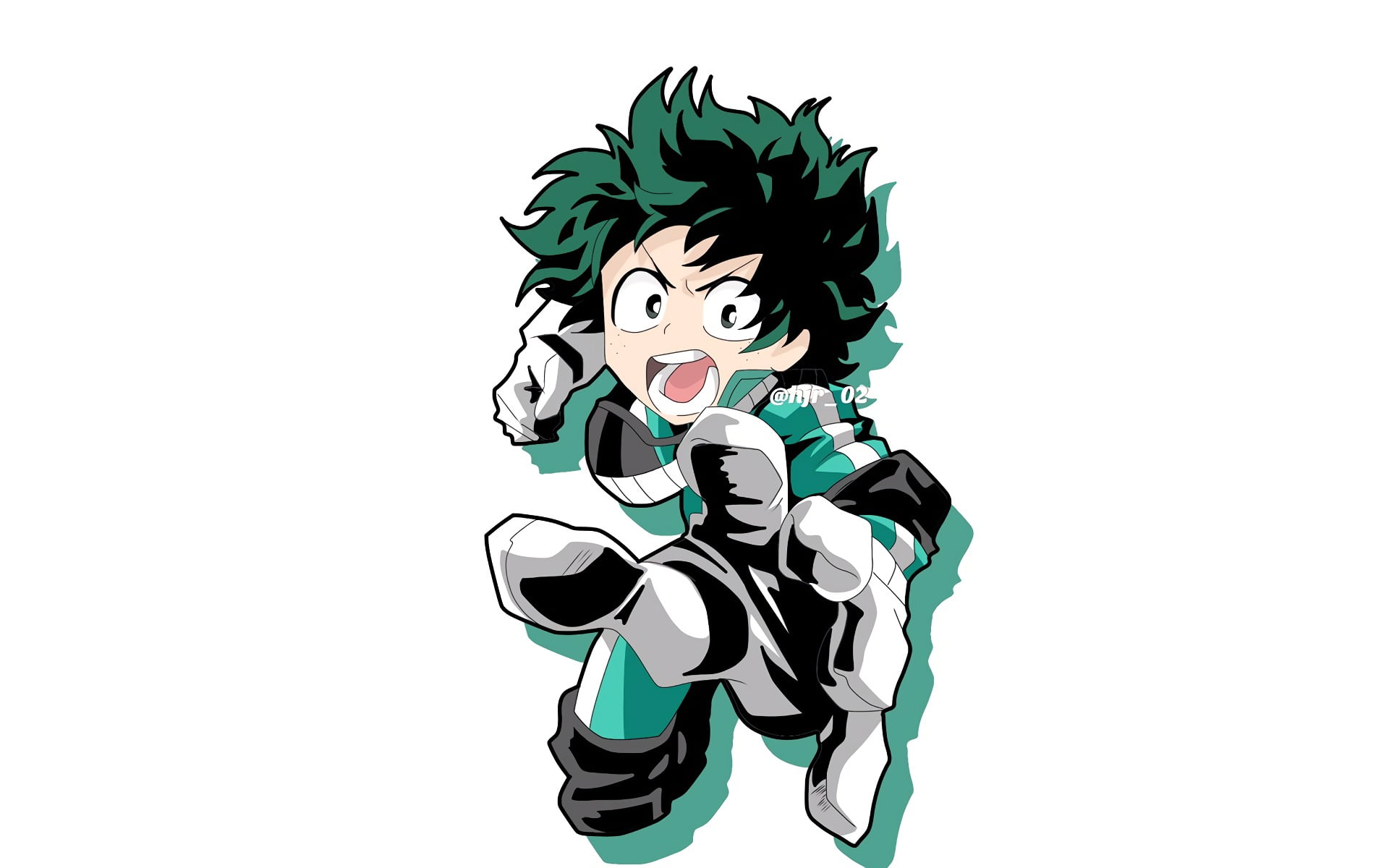 indoors, Boku no Hero Academia, pattern, Midoriya Izuku, paint, multi colored, digital composite, green color, design, white background, 1080P, human representation, HD Wallpaper