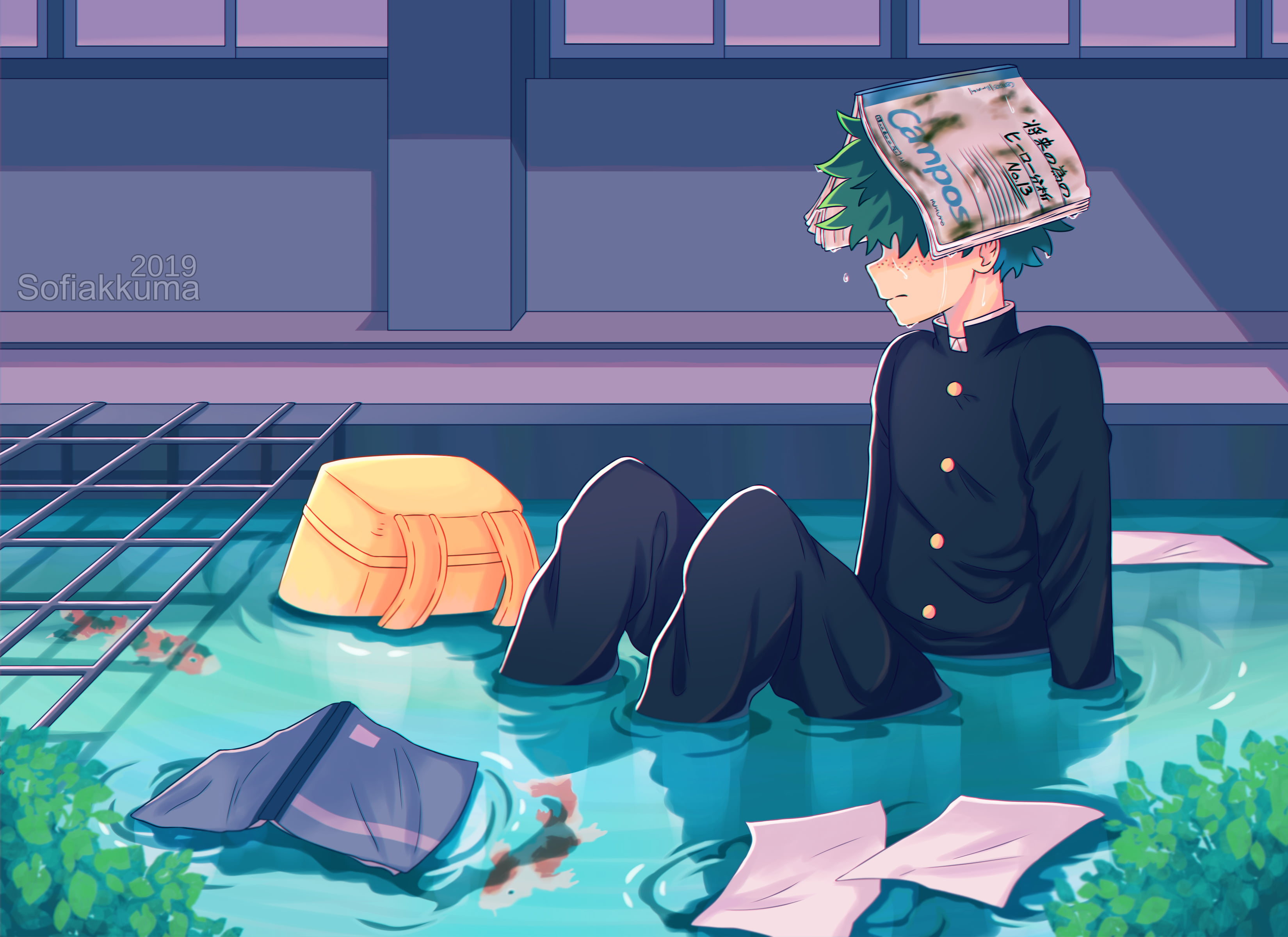 Midoriya Izuku, 2K, Boku no Hero Academia, anime, Izuku Midoriya, Boku no hero, HD Wallpaper