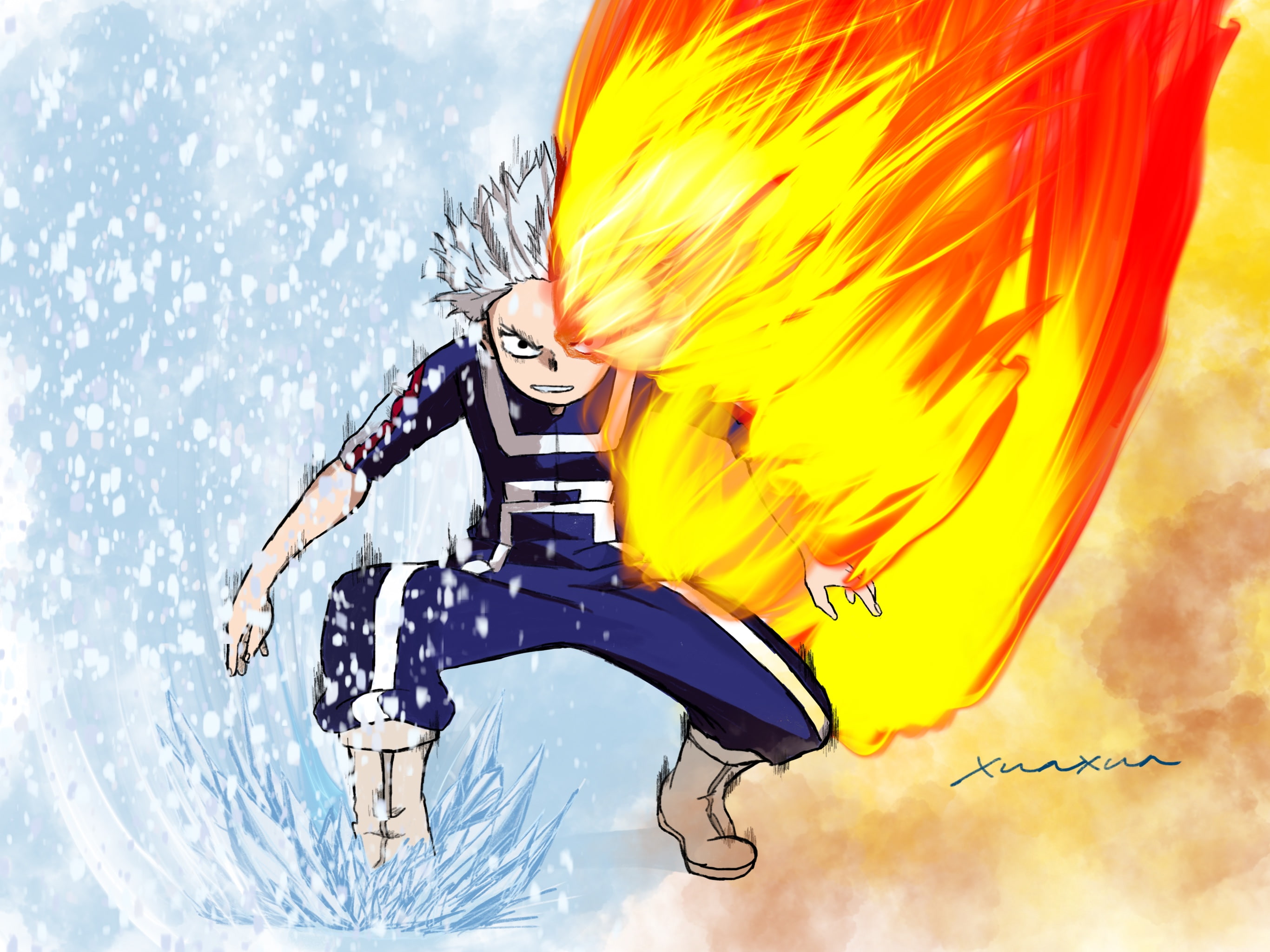 2K, Shoto Todoroki, Anime, My Hero Academia, HD Wallpaper