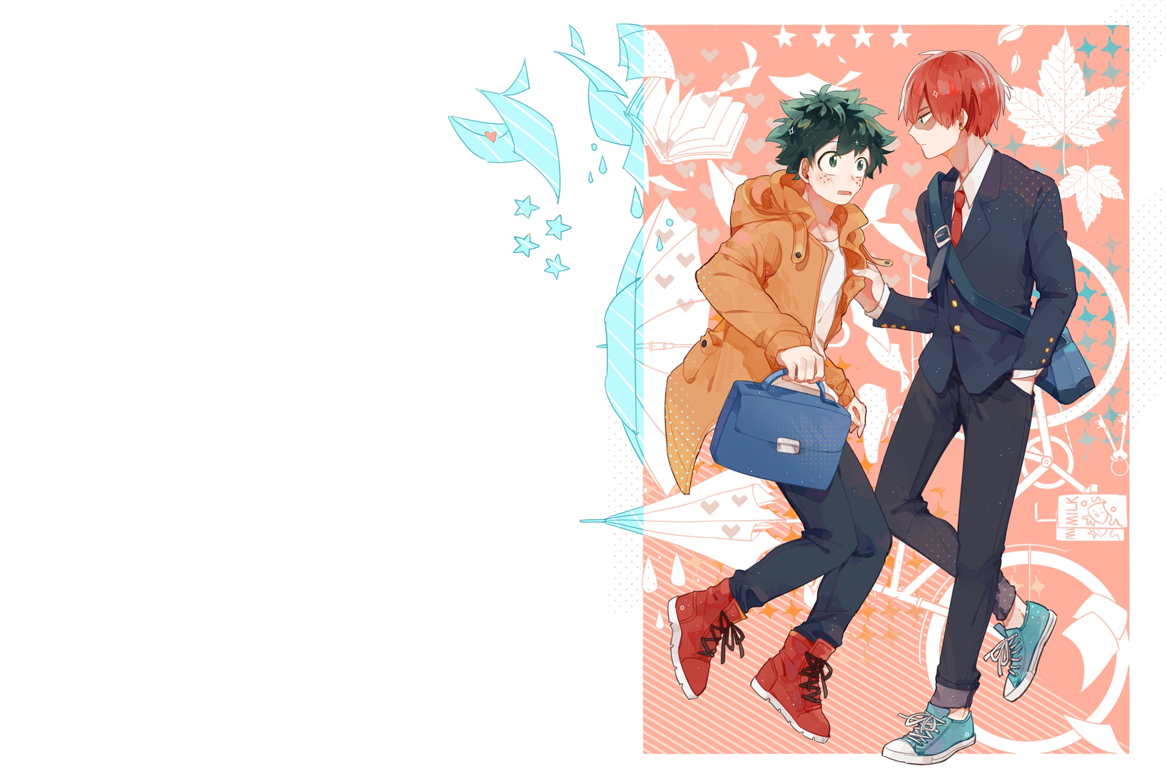1080P, Anime, My Hero Academia, Shouto Todoroki, Izuku Midoriya, HD Wallpaper