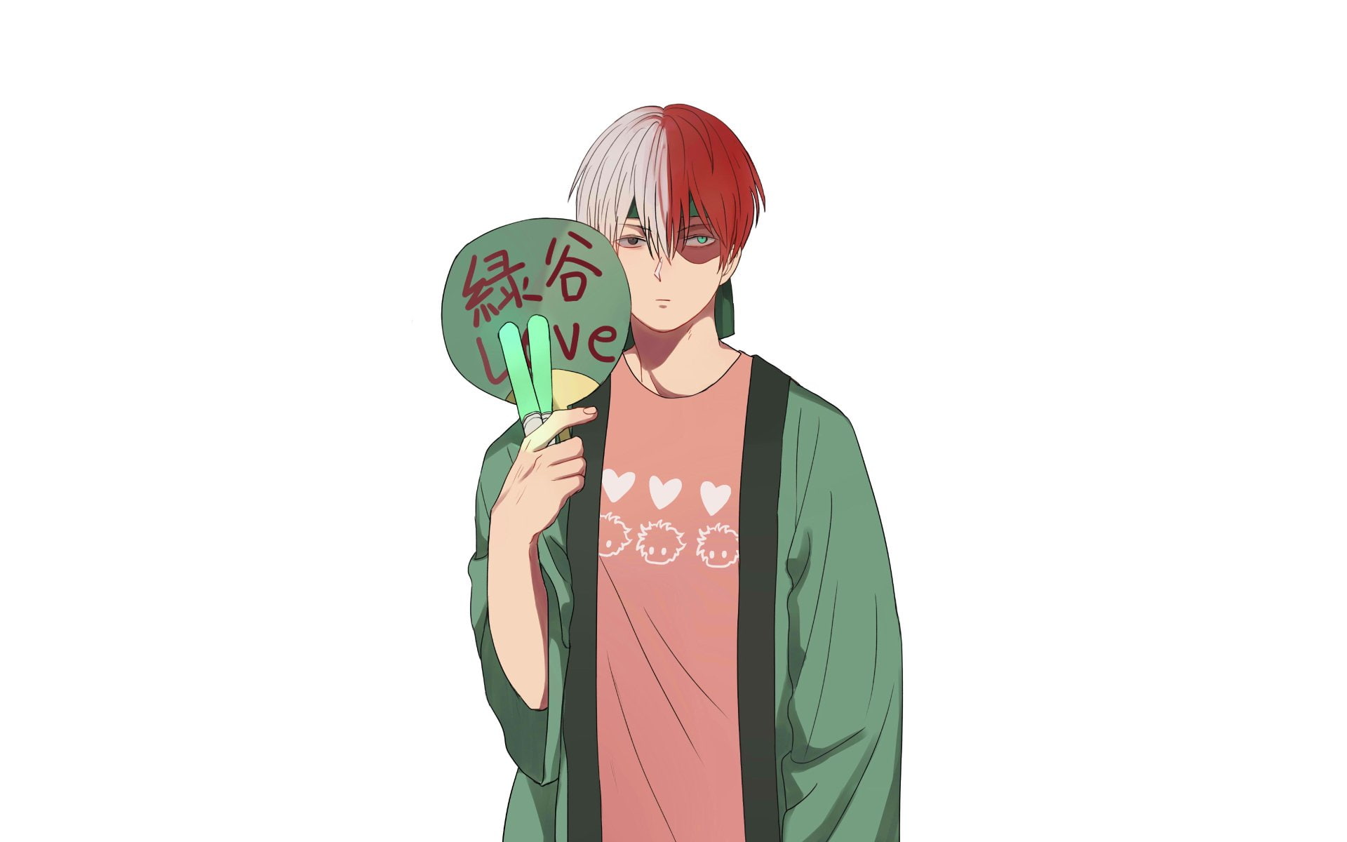 clothing, indoors, copy space, disguise, lifestyles, Shouto Todoroki, My Hero Academia, white background, waist up, casual clothing, adult, unrecognizable person, HD Wallpaper