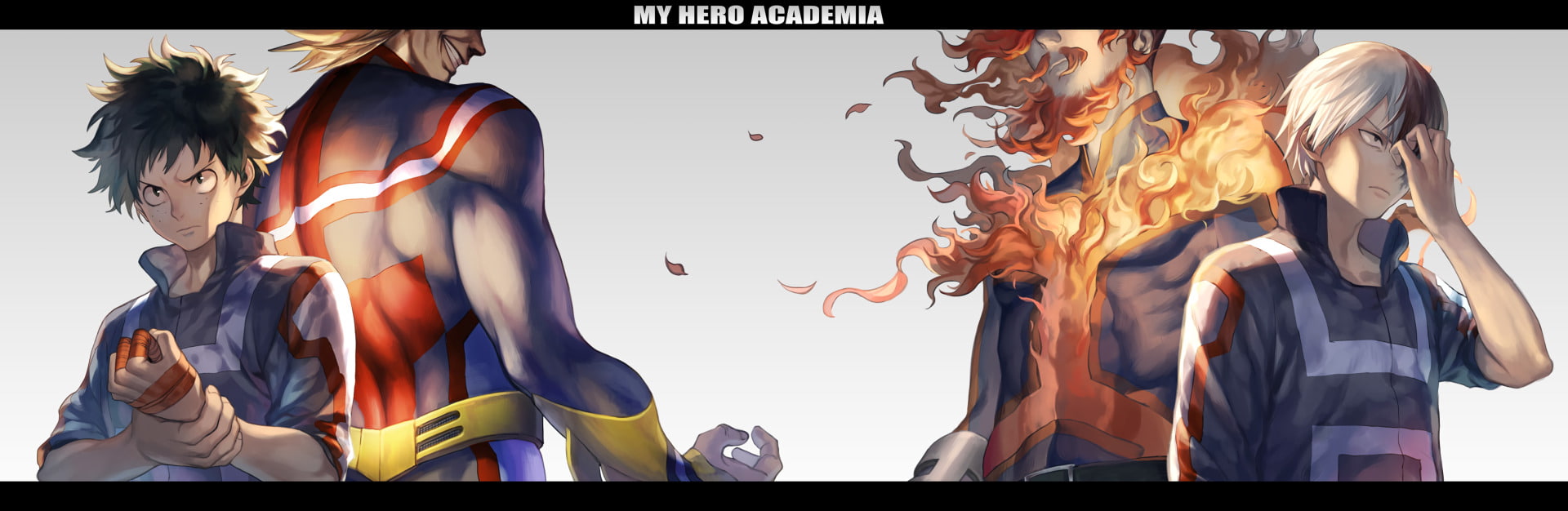 All Might, My Hero Academia, Shouto Todoroki, Anime, 1080P, Izuku Midoriya, HD Wallpaper