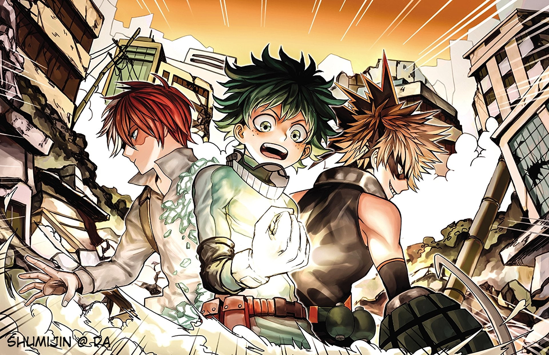 multi colored, Anime, indoors, Izuku Midoriya, My Hero Academia, young women, women, hairstyle, Shouto Todoroki, clothing, beautiful woman, representation, HD Wallpaper