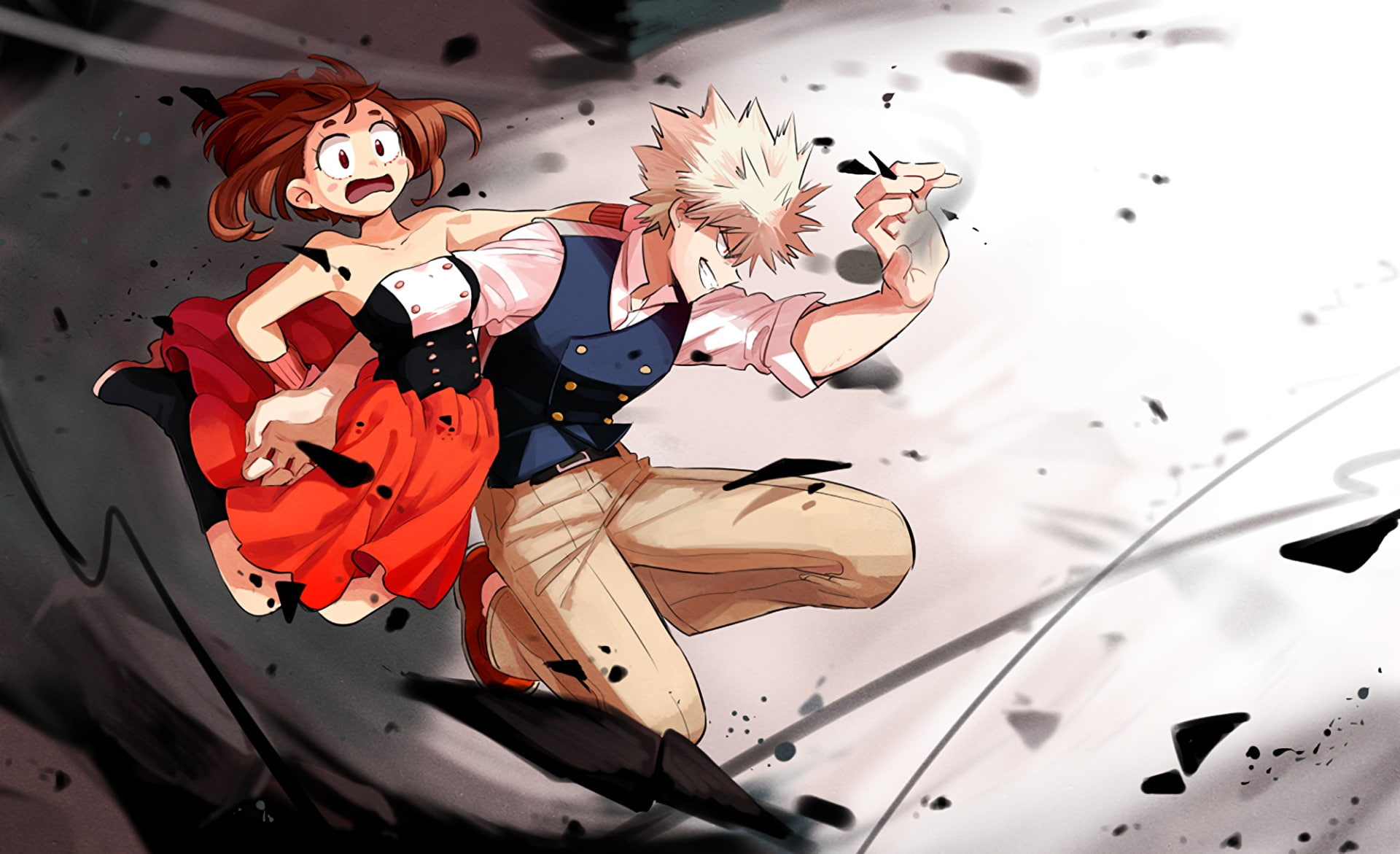 Ochaco Uraraka, My Hero Academia, Anime, Katsuki Bakugou, 1080P, HD Wallpaper
