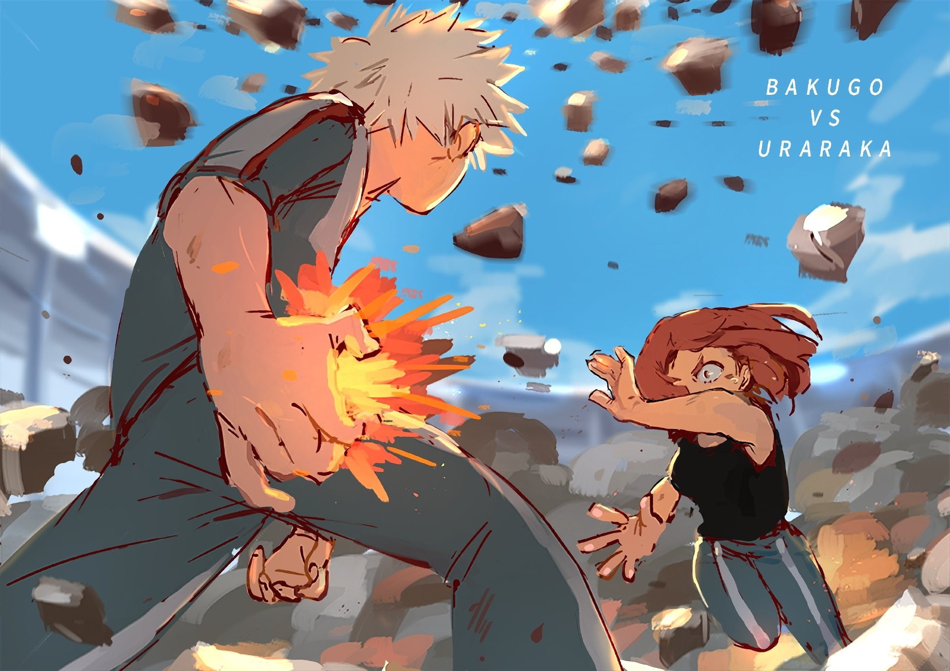 My Hero Academia, 1080P, Anime, Katsuki Bakugou, Ochaco Uraraka, HD Wallpaper