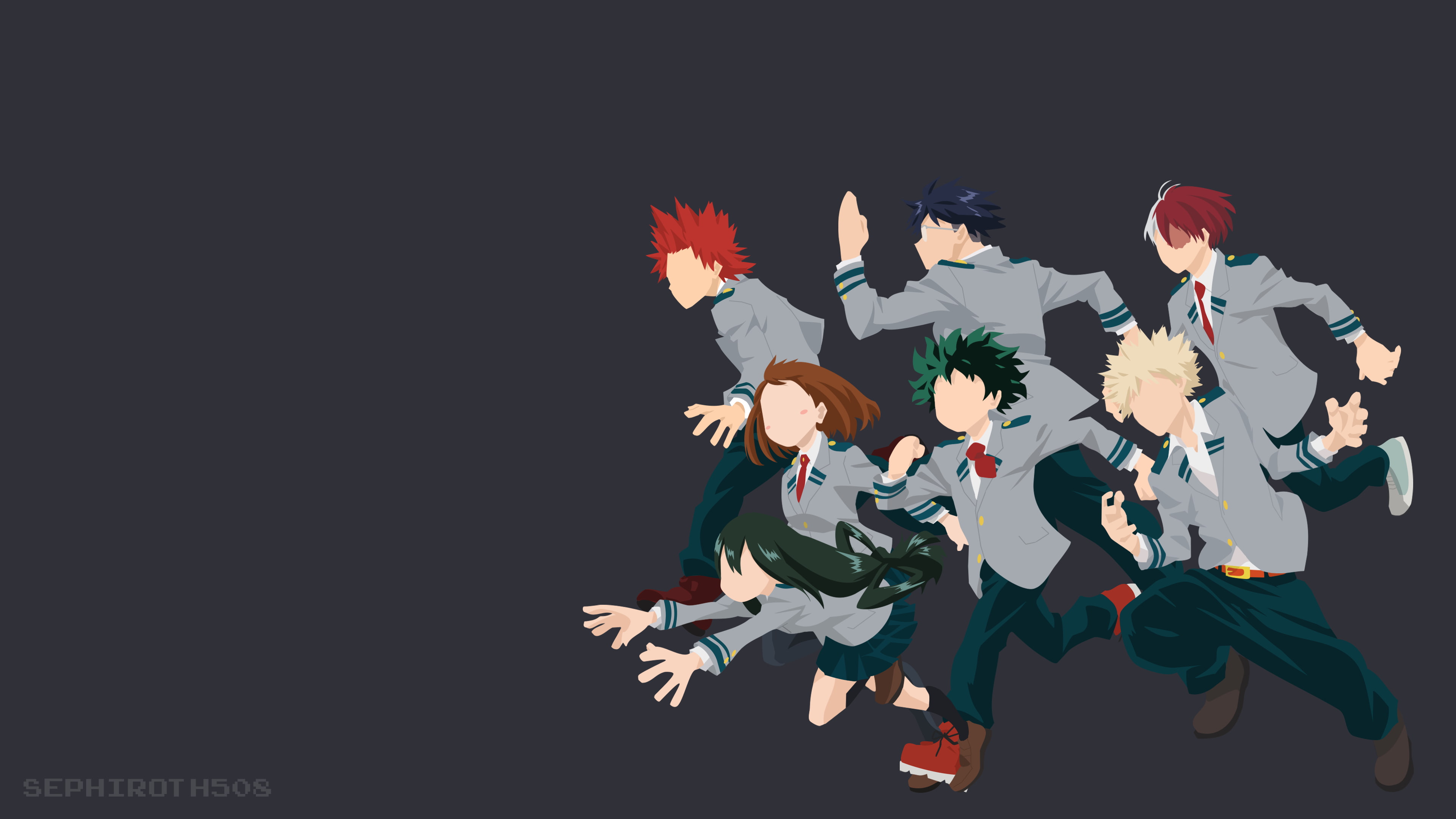 4K, Tsuyu Asui, Ochaco Uraraka, Eijiro Kirishima, Anime, Katsuki Bakugou, Izuku Midoriya, Shouto Todoroki, My Hero Academia, Tenya Iida, HD Wallpaper