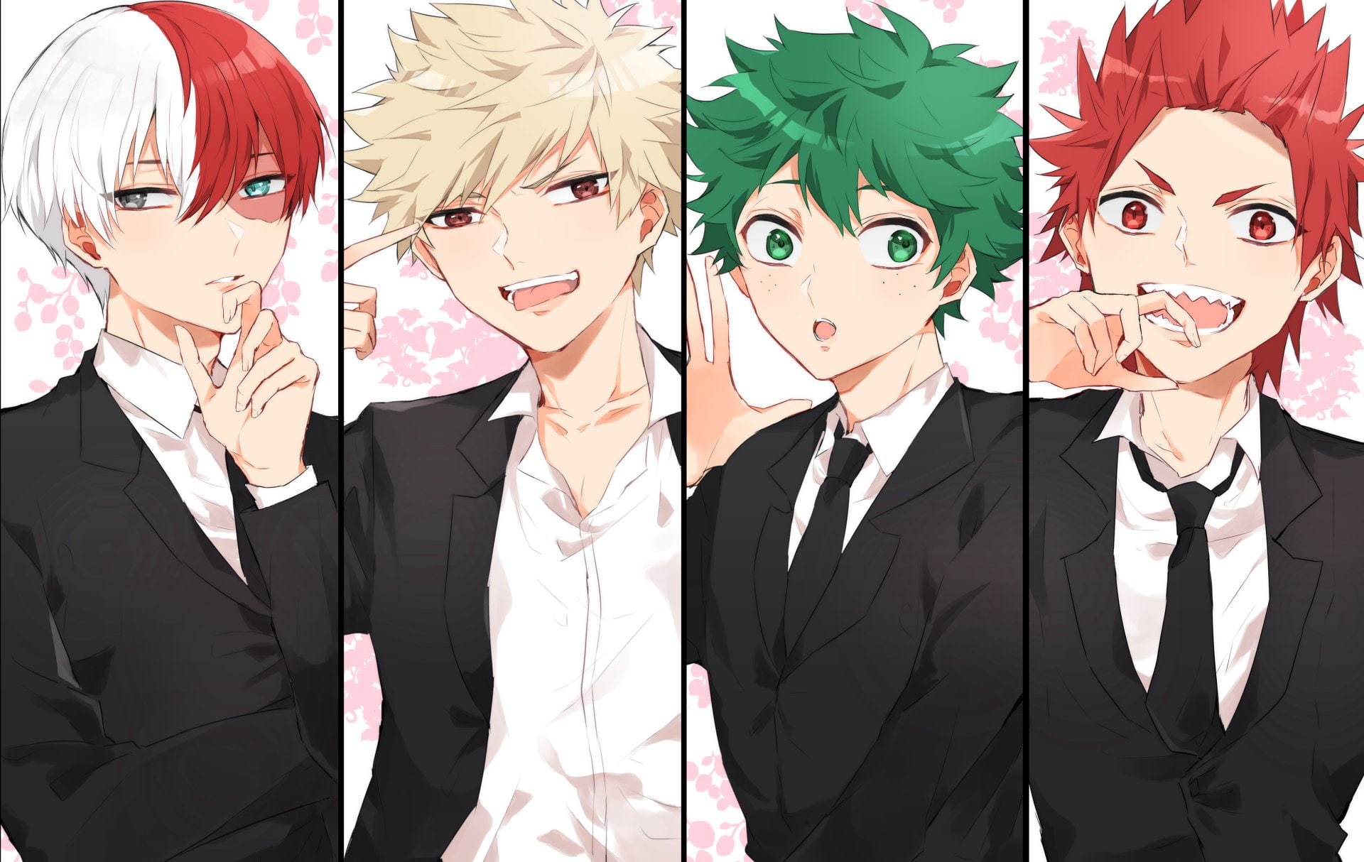 Shouto Todoroki, Eijiro Kirishima, My Hero Academia, Izuku Midoriya, Anime, Katsuki Bakugou, 1080P, HD Wallpaper