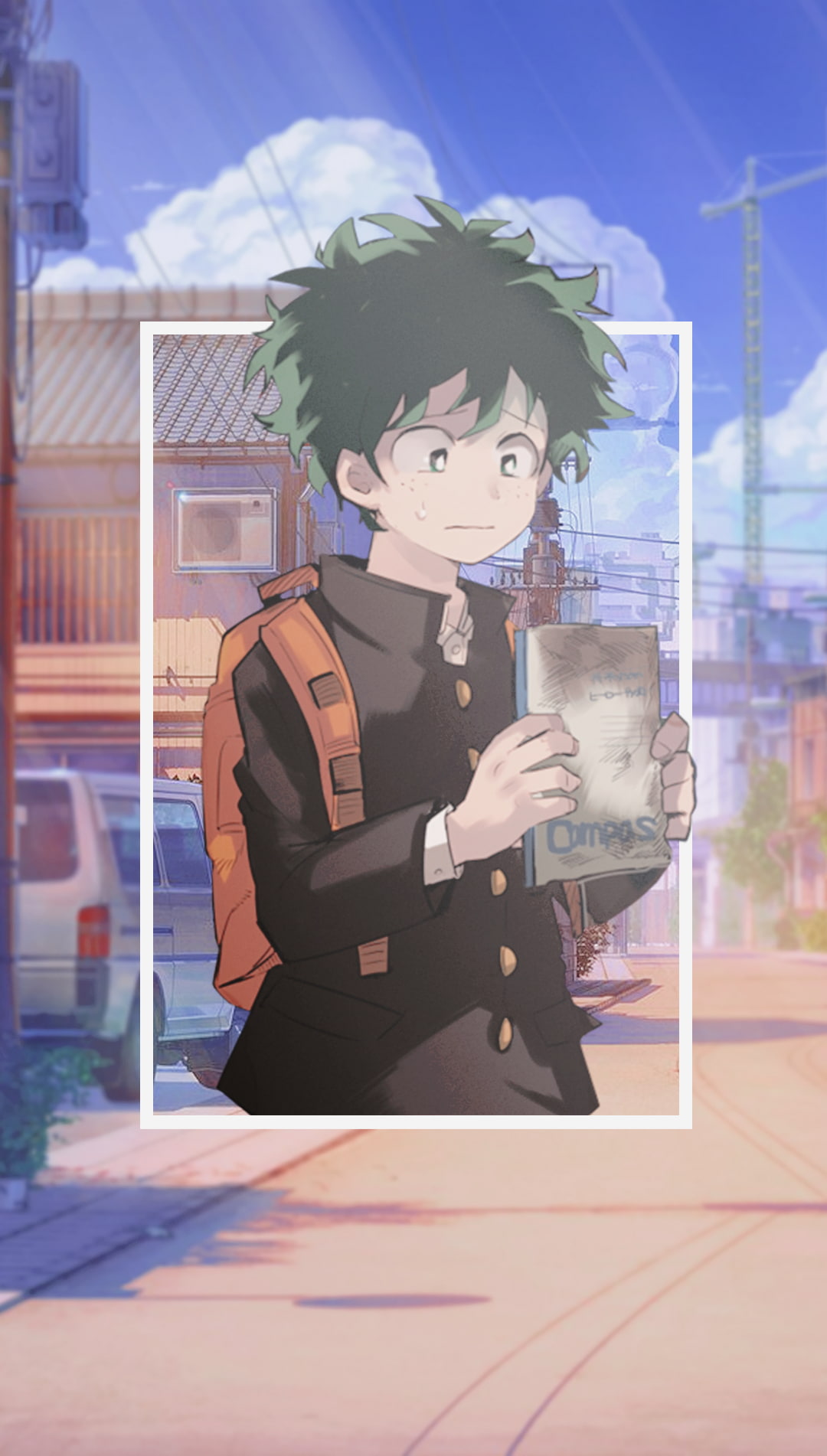 city, built structure, anime, outdoors, one person, business person, picture-in-picture, digital composite, adult, young adult, anime boys, 720P, young women, Phone HD Wallpaper
