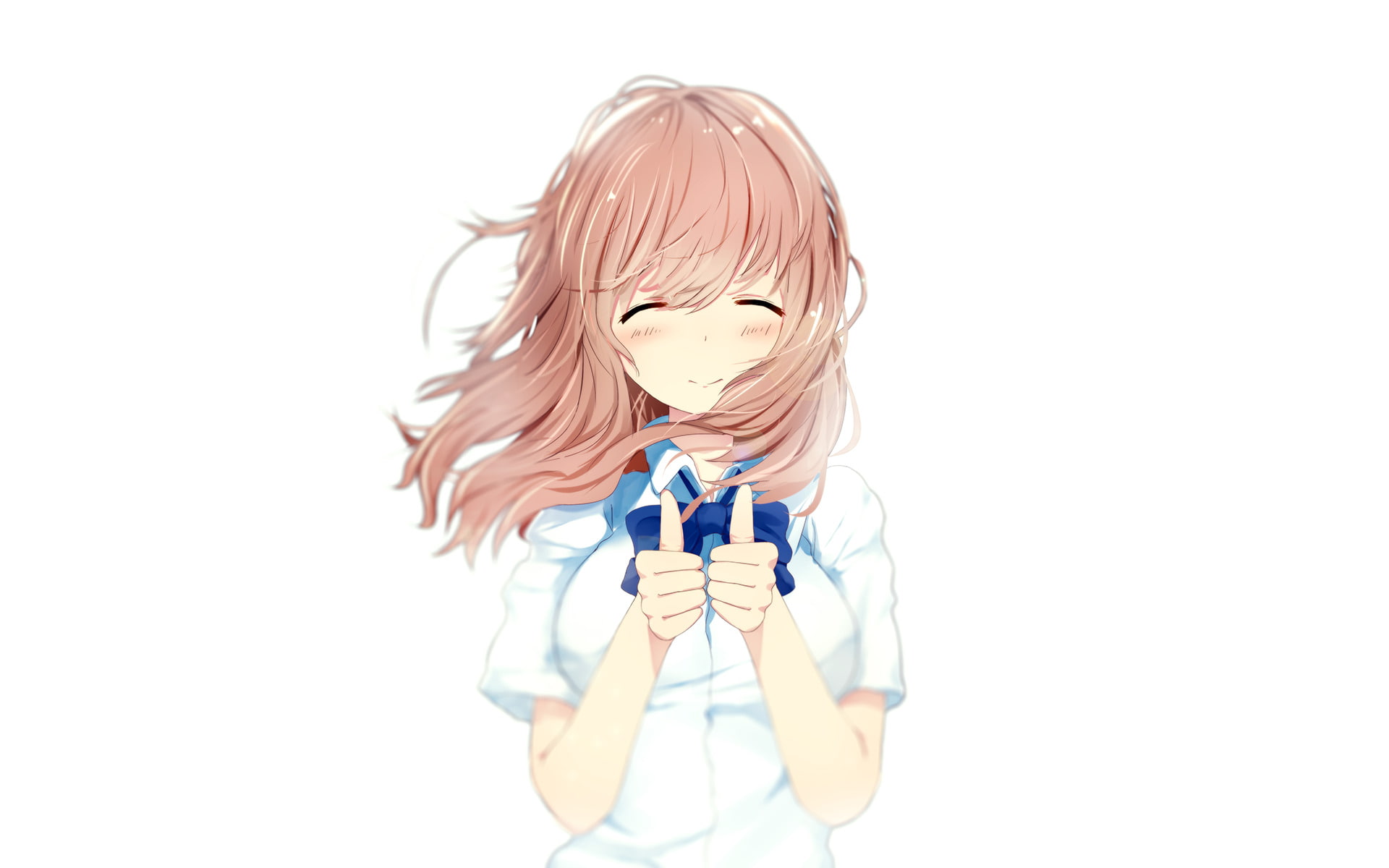 Anime, toy, girls, blond hair, innocence, waist up, Shouko Nishimiya, Koe No Katachi, childhood, leisure activity, hairstyle, women, offspring, 1080P, HD Wallpaper