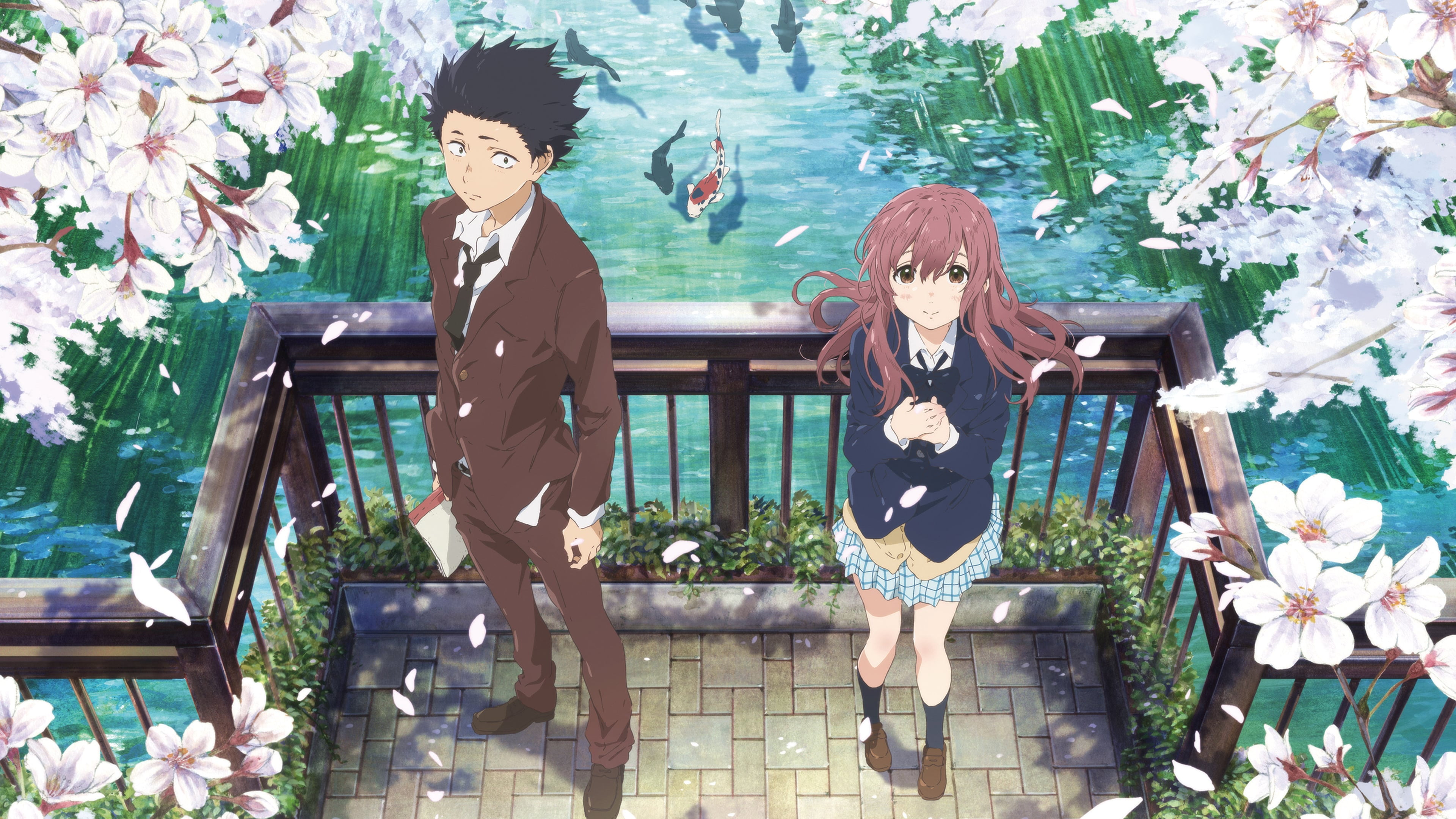 4K, Koe no Katachi., anime, Ishida Shōya, Shouko Nishimiya, HD Wallpaper