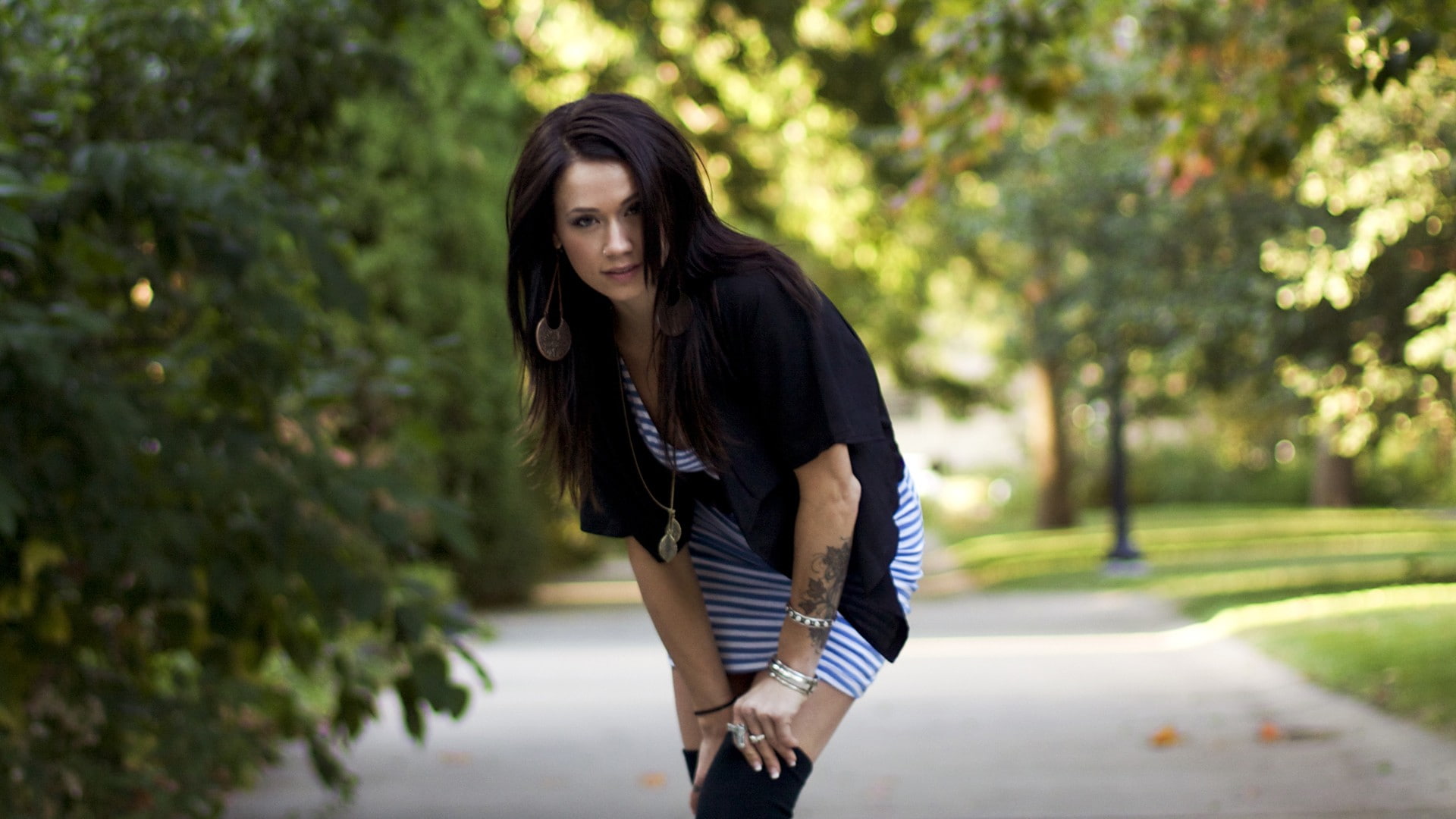 megan, lyn, brunettes, 1080P, women, HD Wallpaper