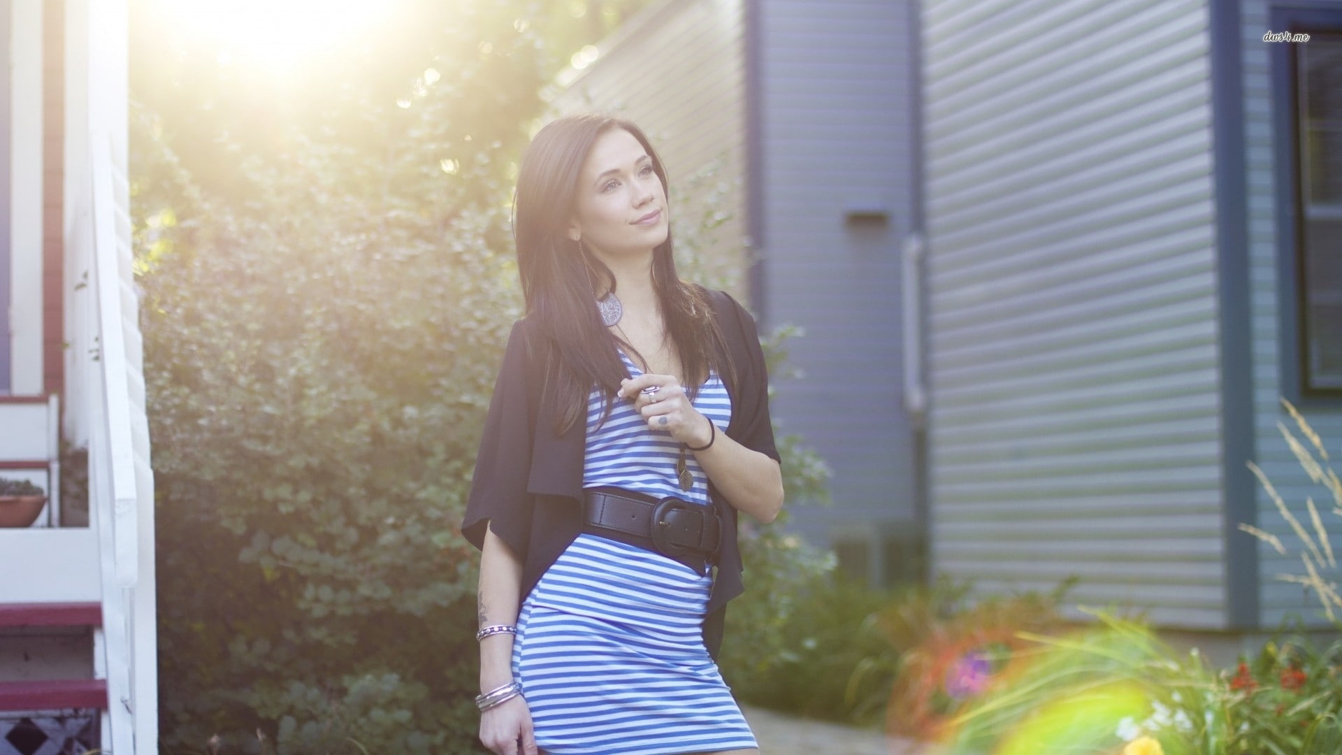 Megan Lyn, Women Outdoors, women, brunette, 1080P, HD Wallpaper