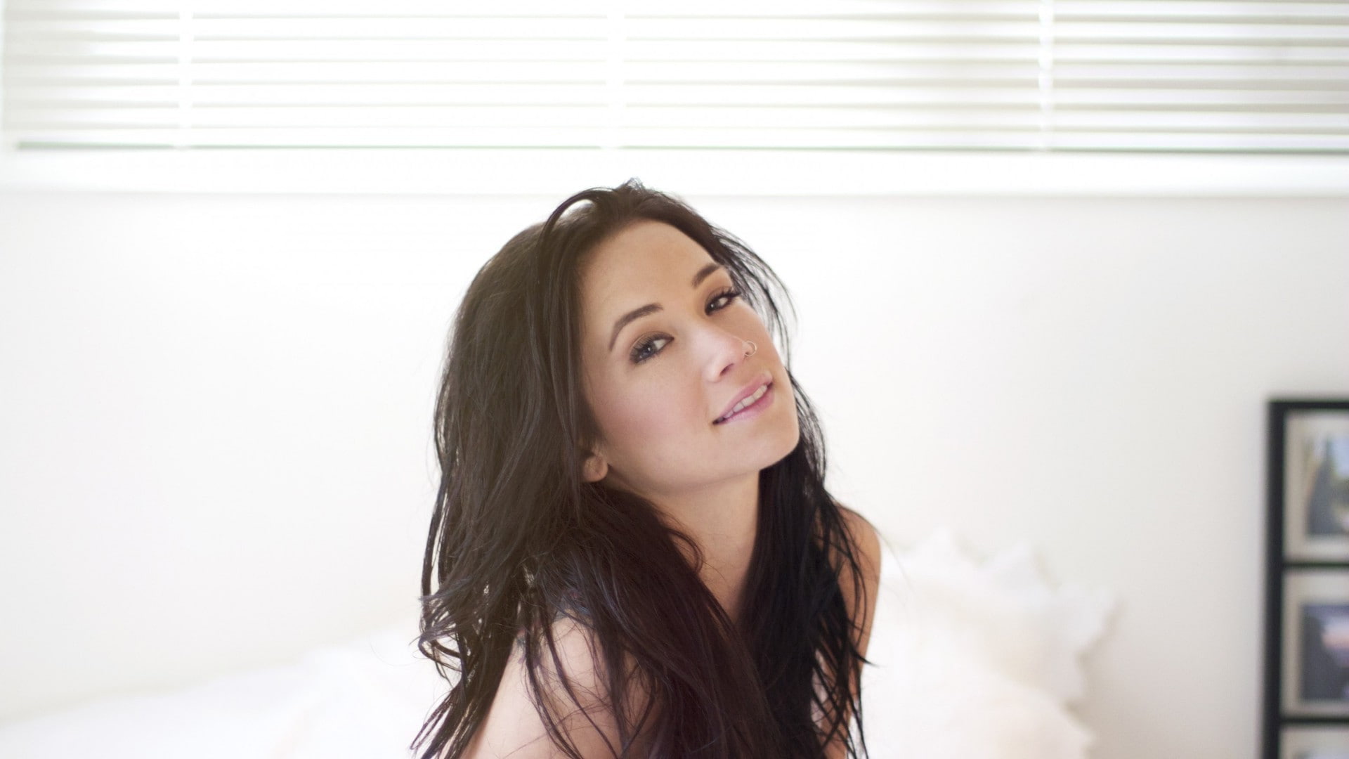 1080P, women, brunette, Megan Lyn, HD Wallpaper