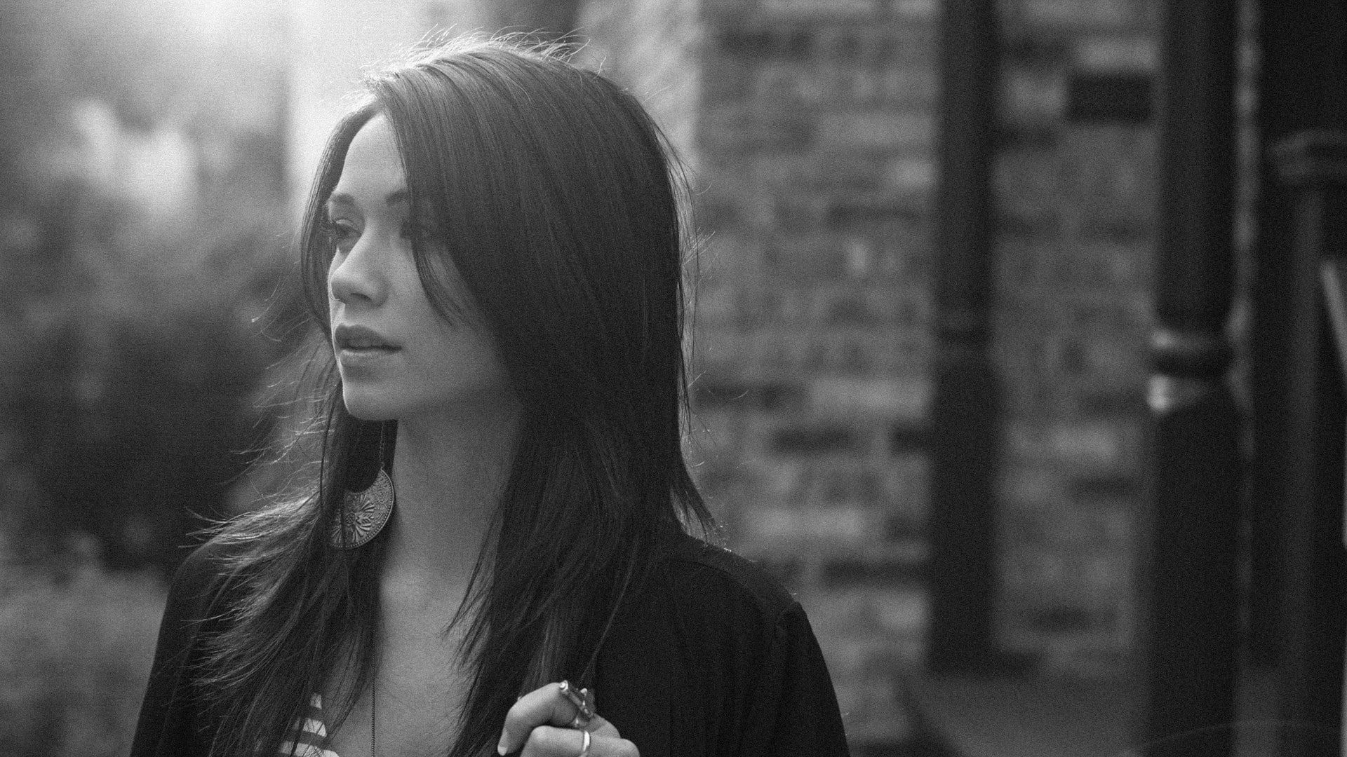 1080P, brunettes, x, women, lyn, megan, hd, art, monochrome, HD Wallpaper
