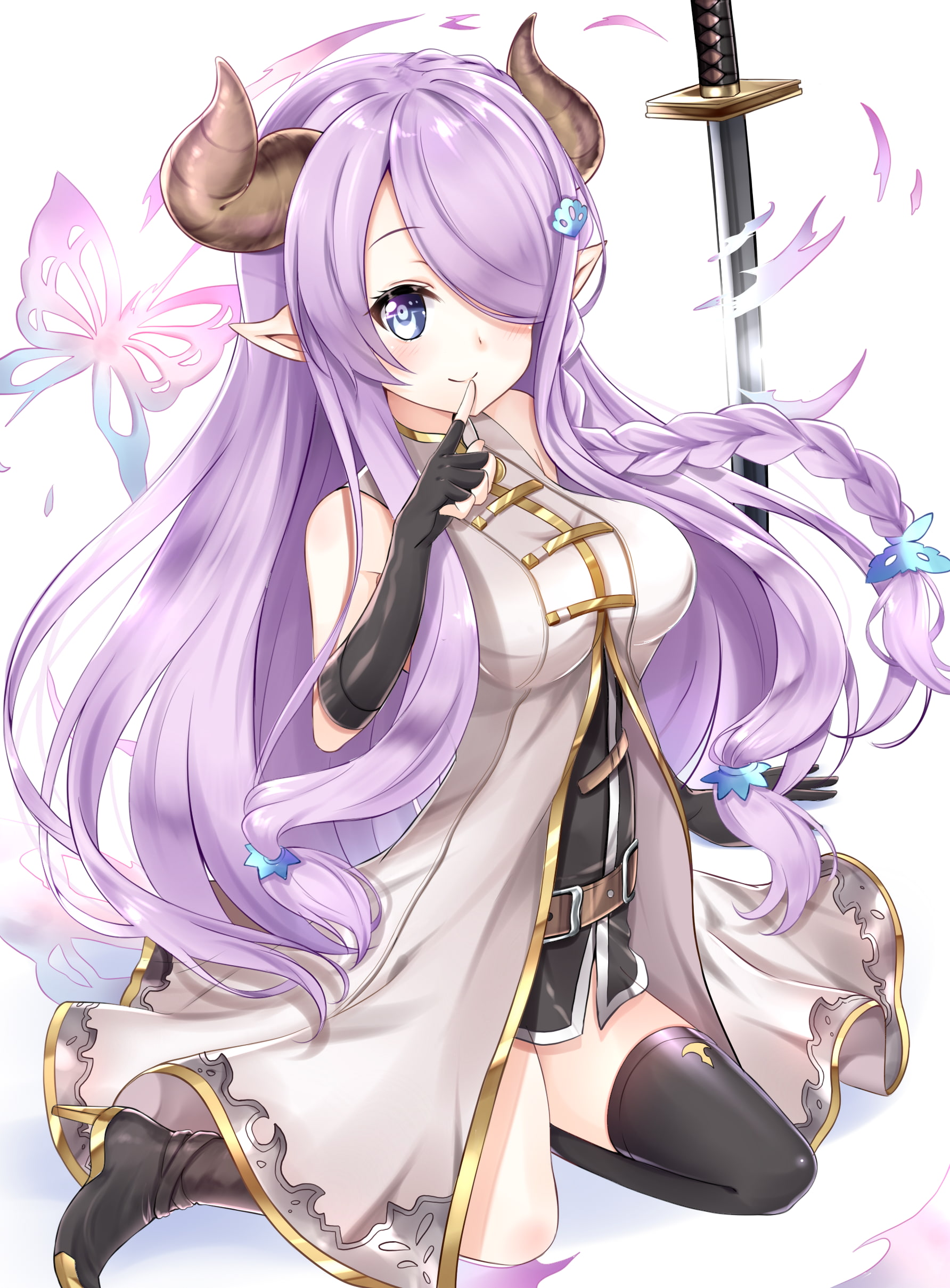 Granblue Fantasy, Narumeia (Granblue Fantasy), anime, anime girls, 1080P, horns, Phone HD Wallpaper