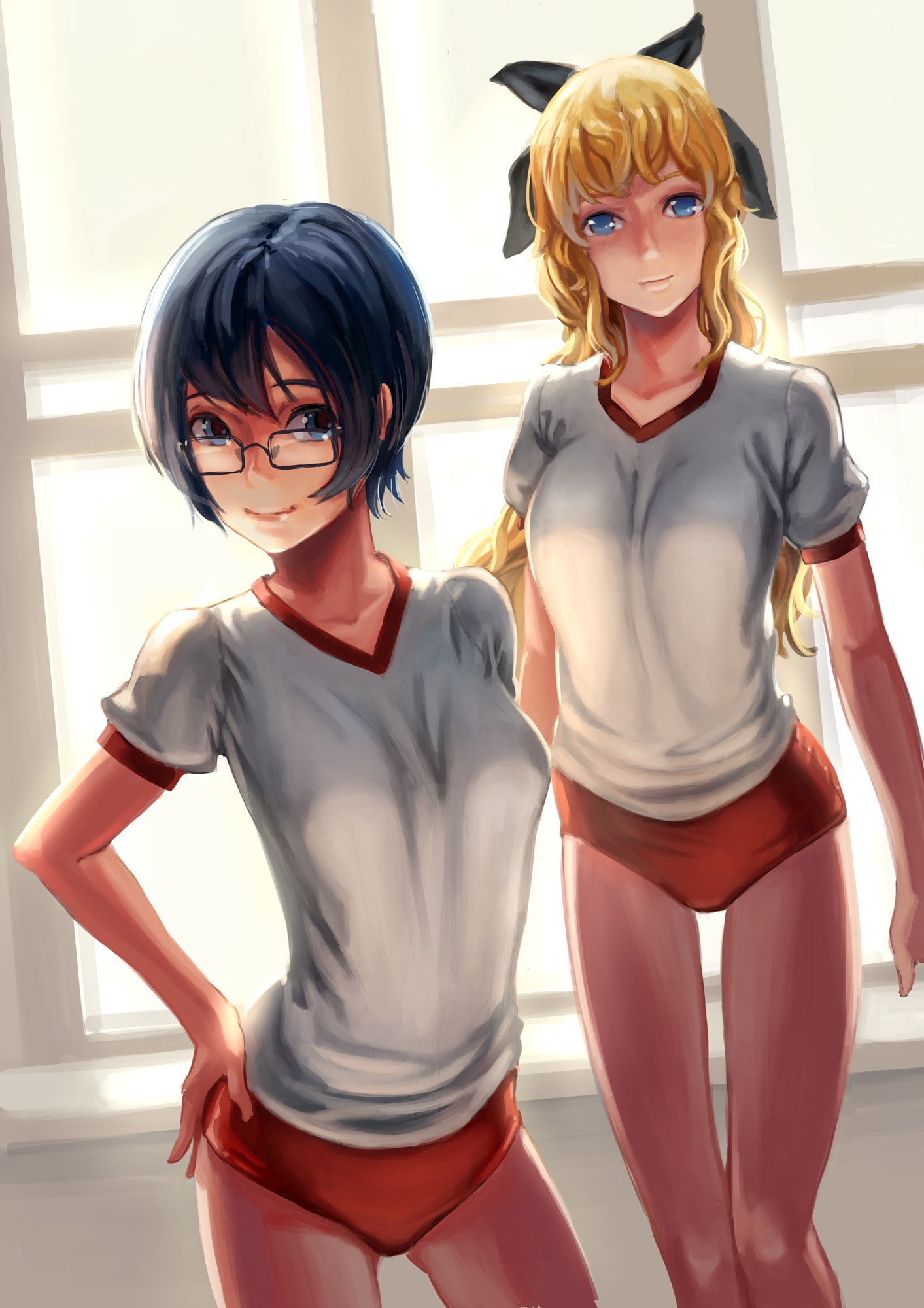 anime girls, Lilly Satou, Shizune Hakamichi, anime, 1080P, Katawa Shoujo, Phone HD Wallpaper