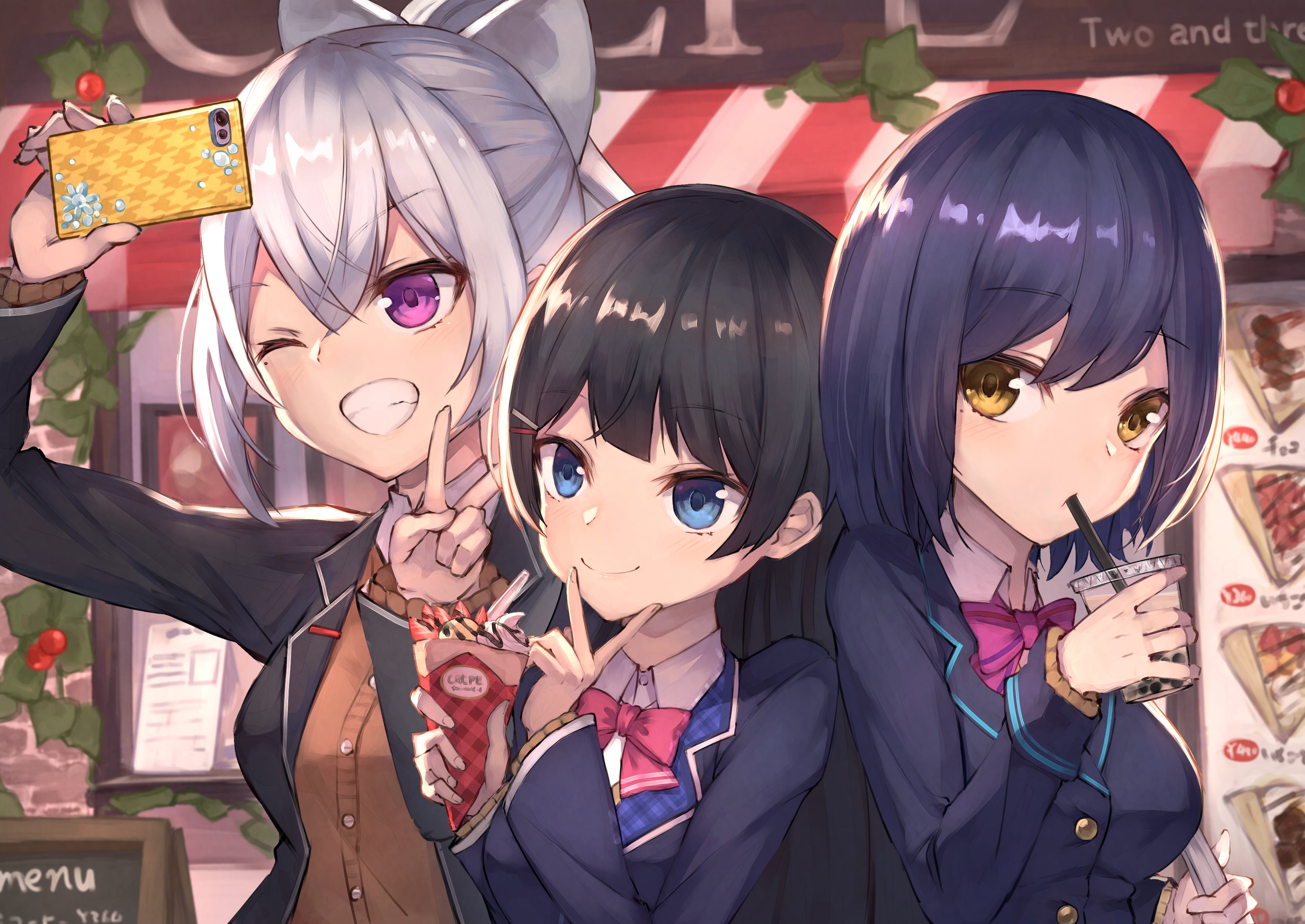 Tsukino Mito, Anime, Virtual Youtuber, 2K, Higuchi Kaede, Rin Shizuka, HD Wallpaper