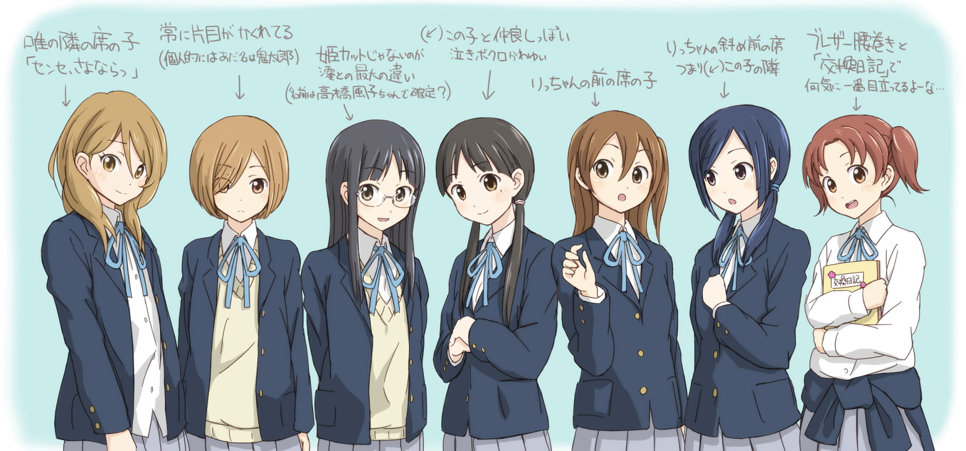 Eri Taki, Shizuka Kinoshita, Chika Nojima, 1080P, Fuuko Takahashi, Anime, Himeko Tachibana, Michiko Endō, Akane Satou, K-ON!, HD Wallpaper