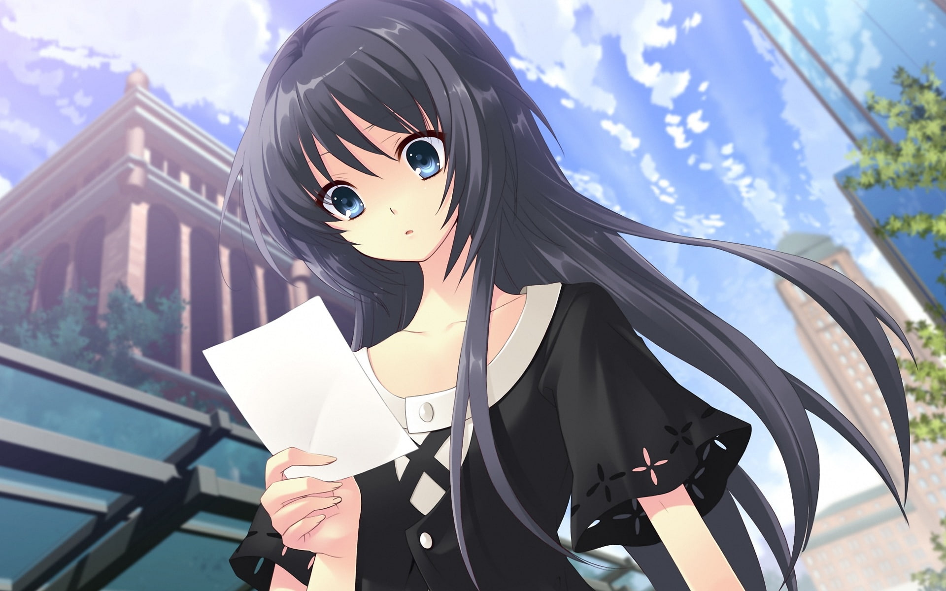 shirasagi, itou, shizuka, sky, 1080P, mayuri, noiji, kimi, flyable, heart, nagori, yurete, HD Wallpaper