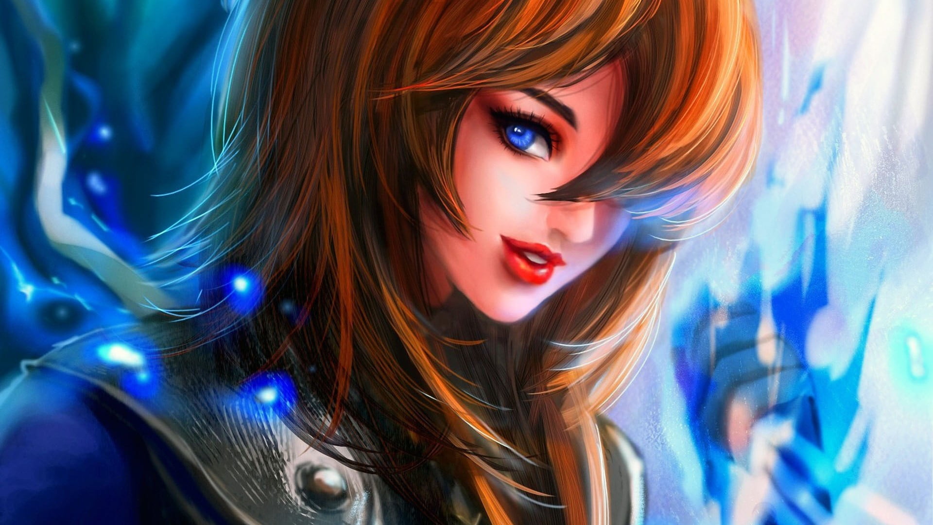1080P, multi colored, women, nightlife, make-up, fashion, hairstyle, indoors, digital art, portrait, lipstick, young adult, blue eyes, headshot, Naruto Shippuuden, HD Wallpaper