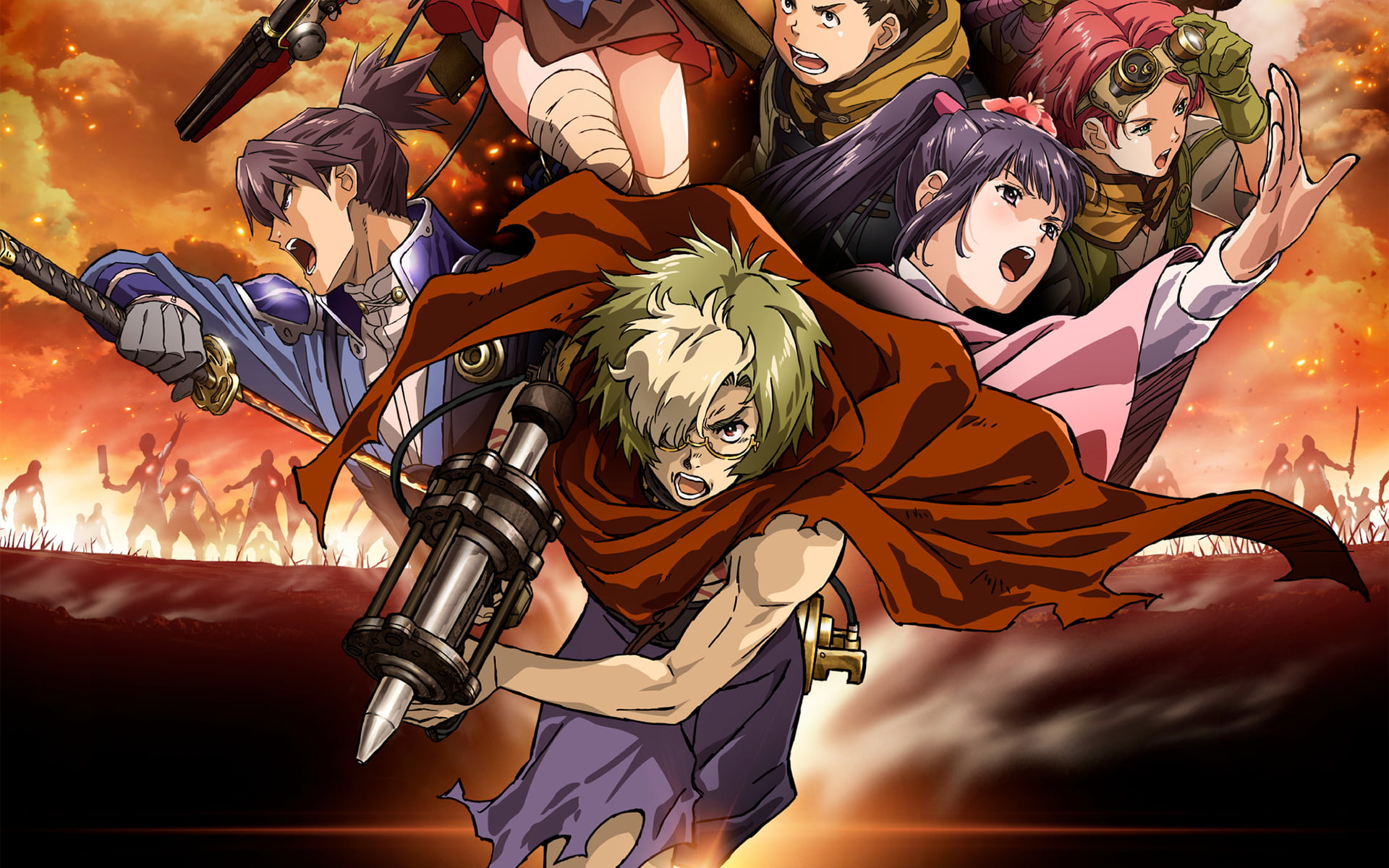 celebration, activity, creativity, group of people, outdoors, 1080P, day, men, Yukina (Koutetsujou No Kabaneri), Anime, Ayame Yomogawa, Takumi (Koutetsujou No Kabaneri), HD Wallpaper