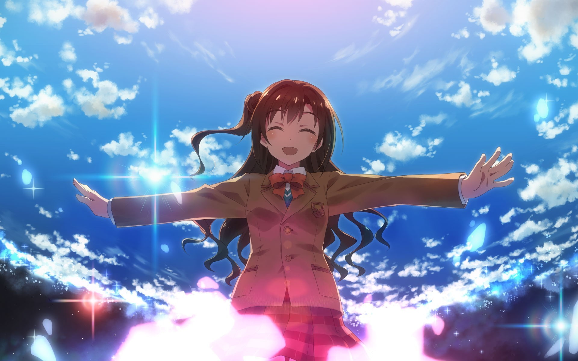 anime, 1080P, Anime Girls, Shimamura Uzuki, School Uniform, Yuuki Tatsuya, HD Wallpaper
