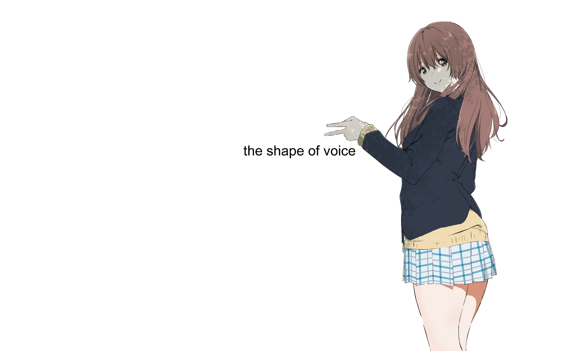 western script, text, real people, front view, women, young women, white background, Koe no Katachi., anime girls, standing, obscured face, communication, HD Wallpaper