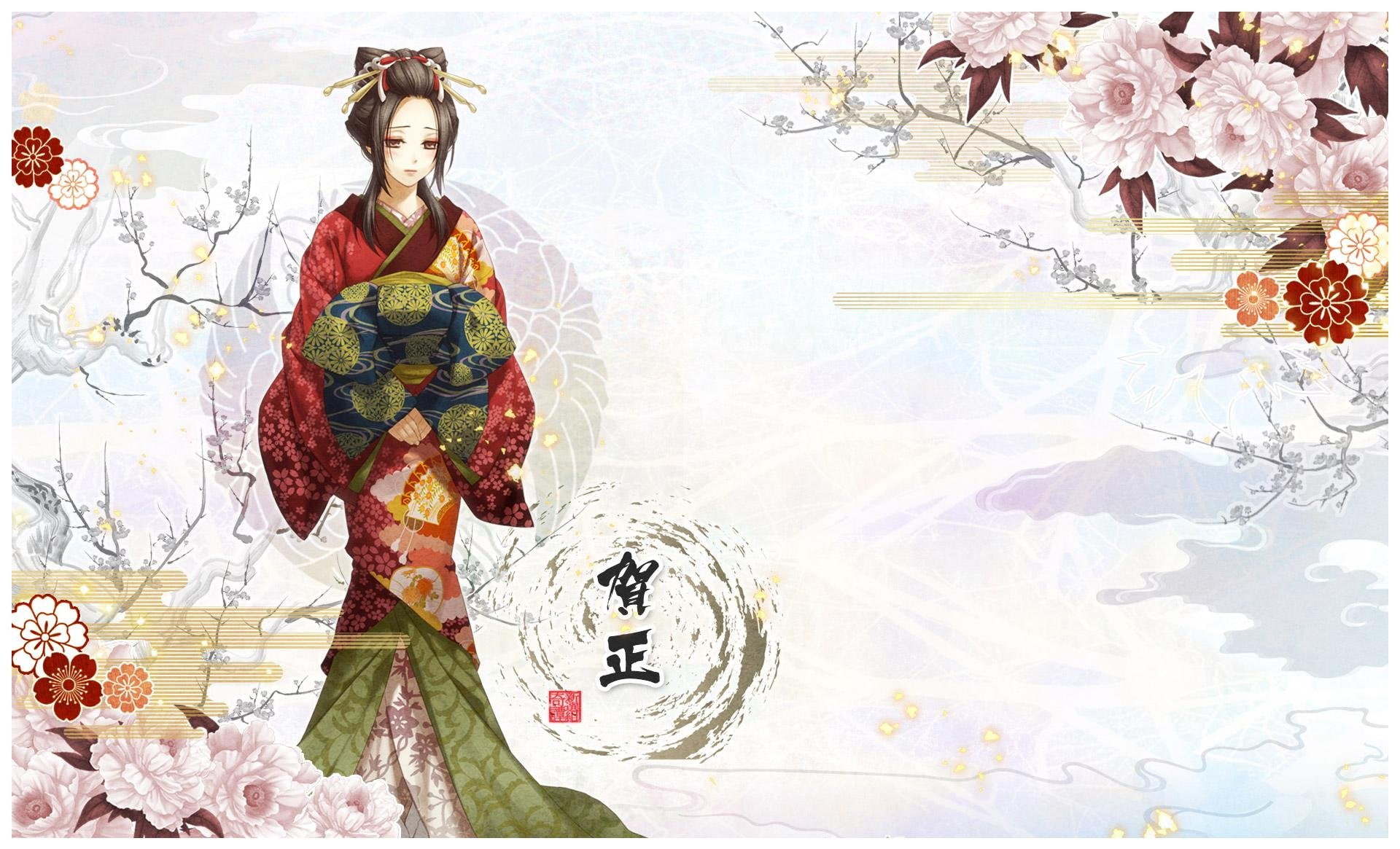 kimono, sakura, yukimura-chizuru, tree, girl, beauty, 1080P, HD Wallpaper