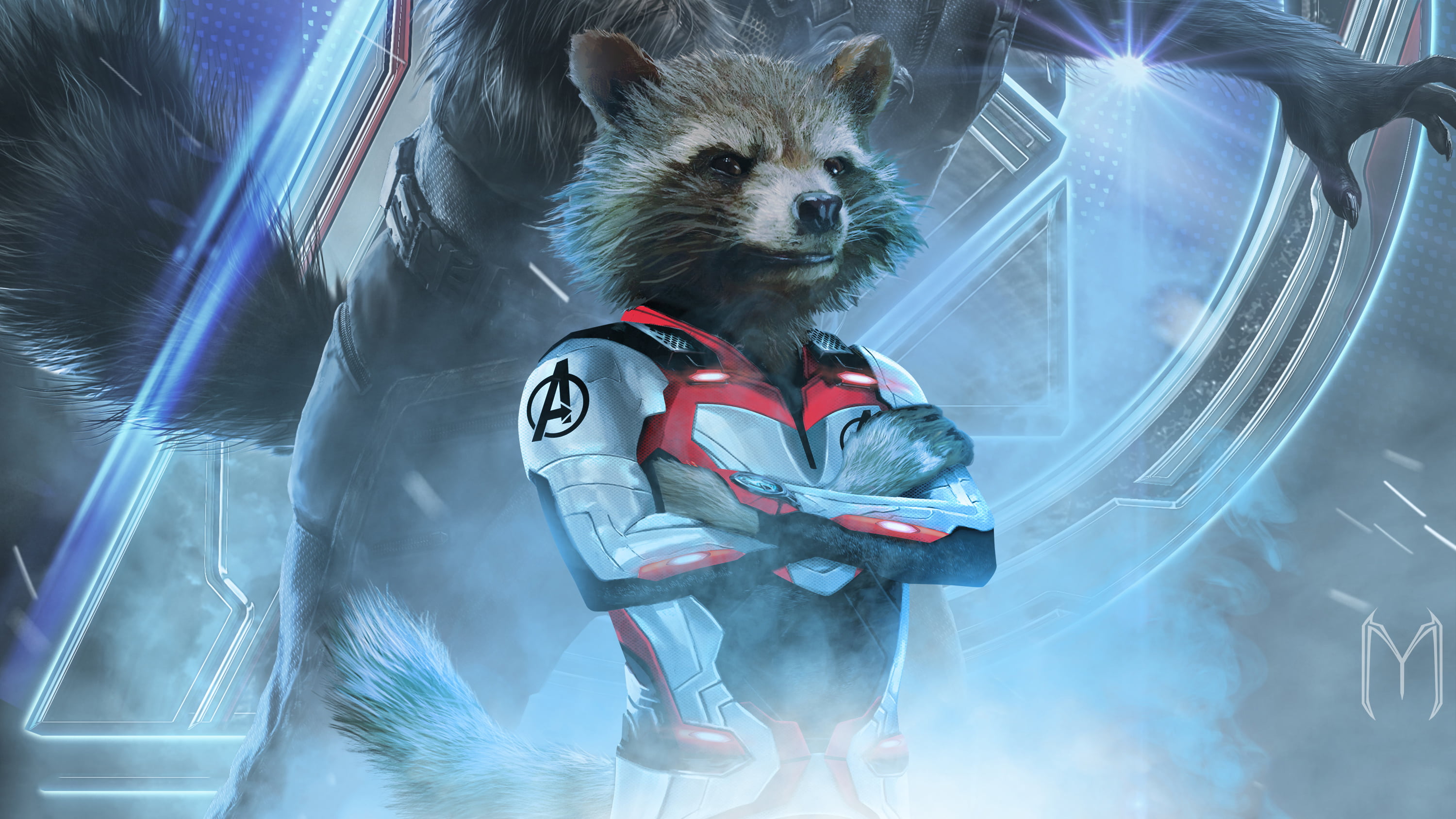 The Avengers, 2K, Rocket Raccoon, Avengers EndGame, HD Wallpaper