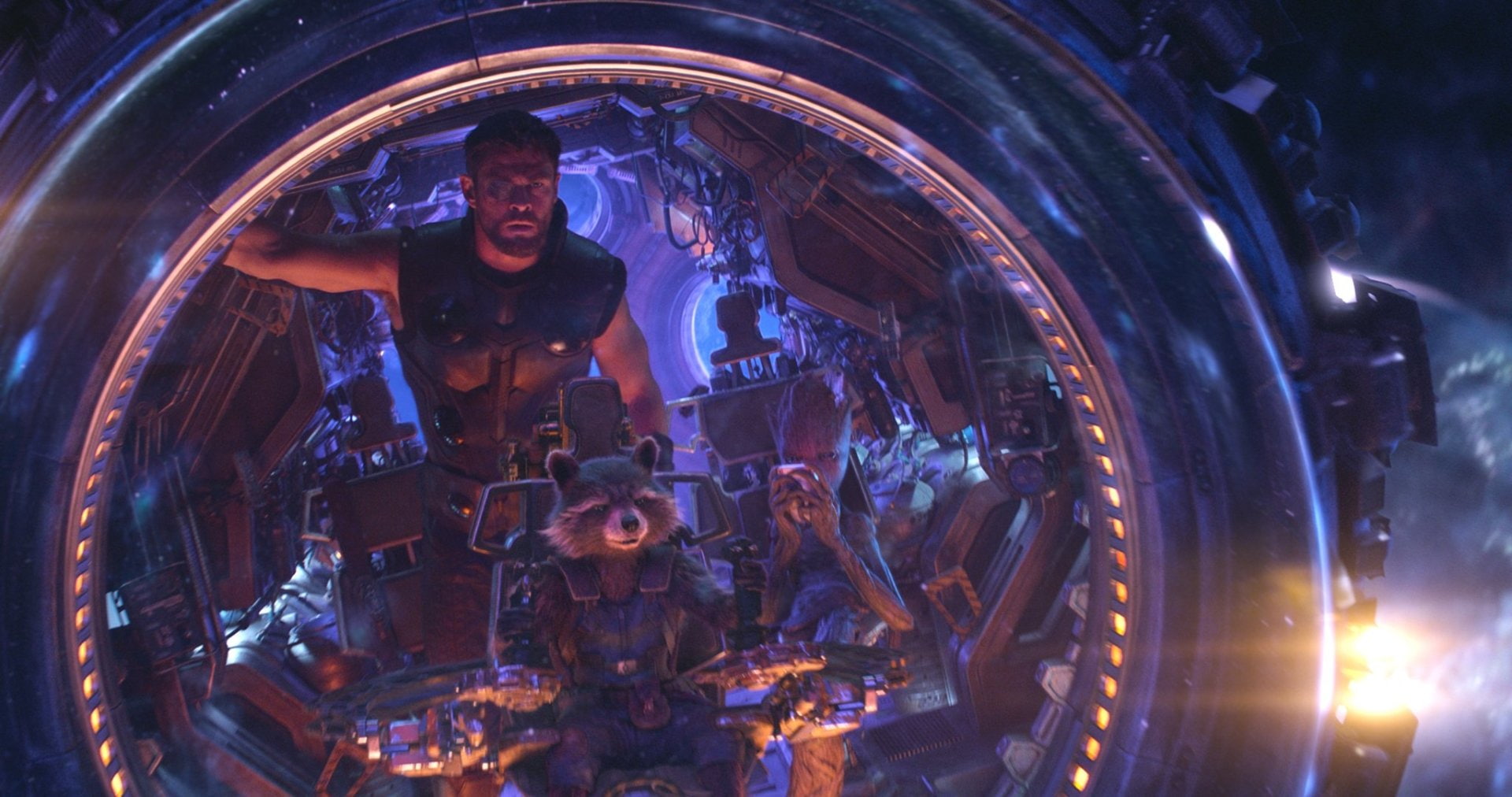 adult, Thor, occupation, Rocket Raccoon, Avengers: Infinity War, technology, equipment, machinery, indoors, men, Chris Hemsworth, Guardians of the Galaxy, HD Wallpaper