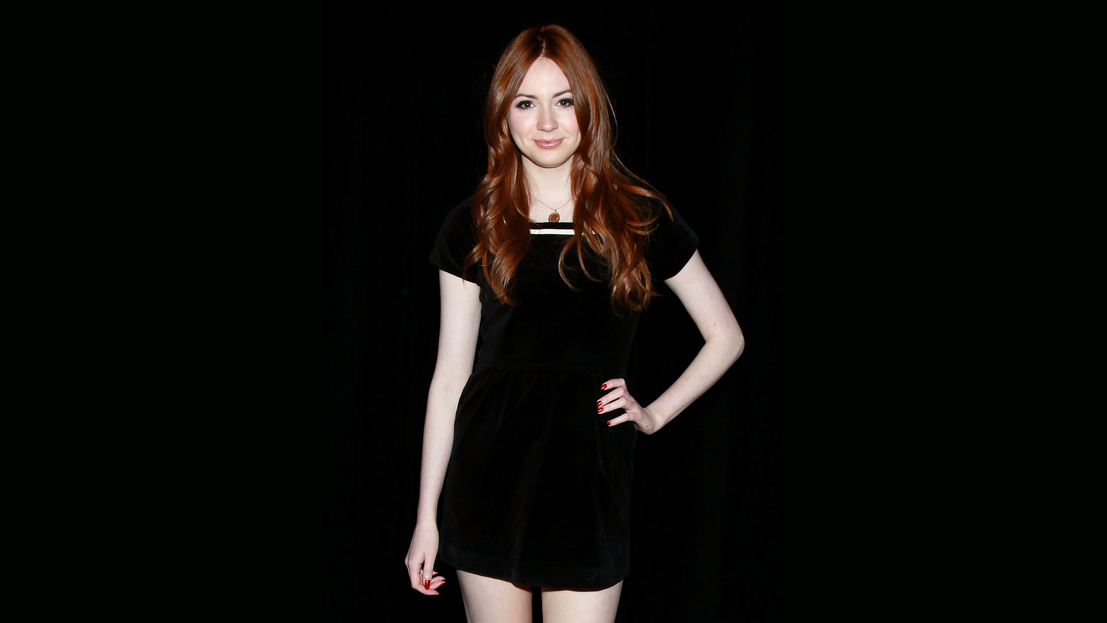 black, 4K, gillan, dress, karen, HD Wallpaper