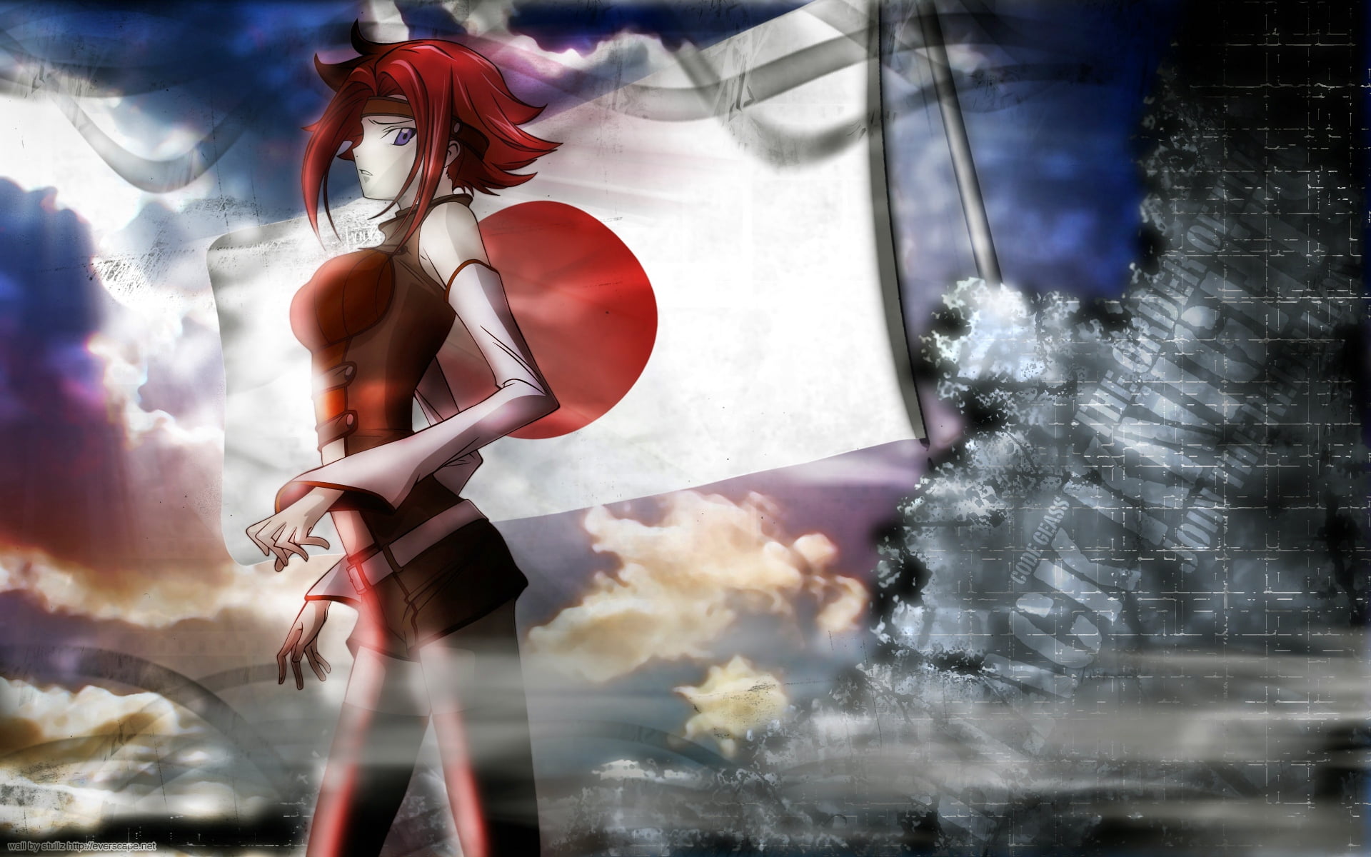 karen, fantasy, red hair, nature, people, japan, side view, code, sunlight, lifestyles, science, real people, sky, 1080P, concepts, war, geass, leisure activity, HD Wallpaper