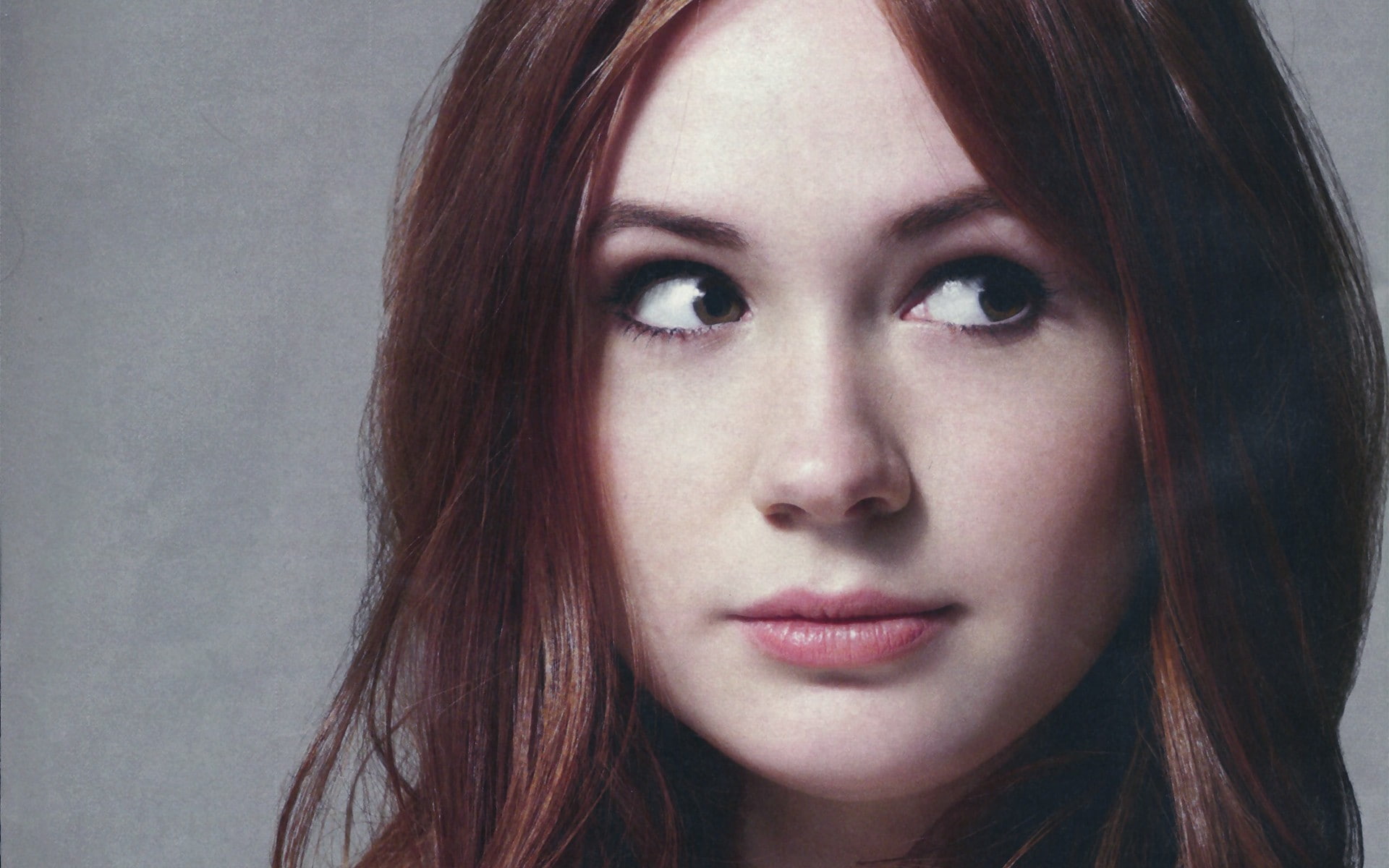 closeup, women, face, 1080P, brunette, portrait, Karen Gillan, HD Wallpaper