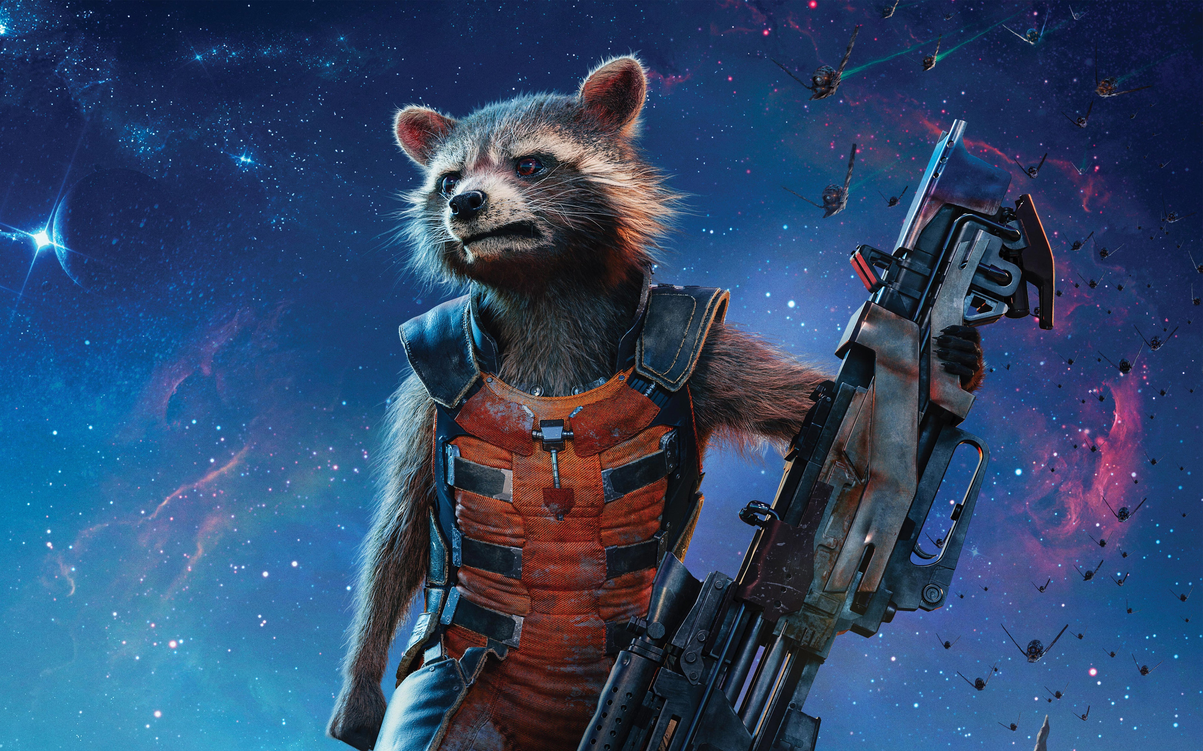 4K, The, Vol, Galaxy, Raccoon, Rocket, Guardians, k, HD Wallpaper