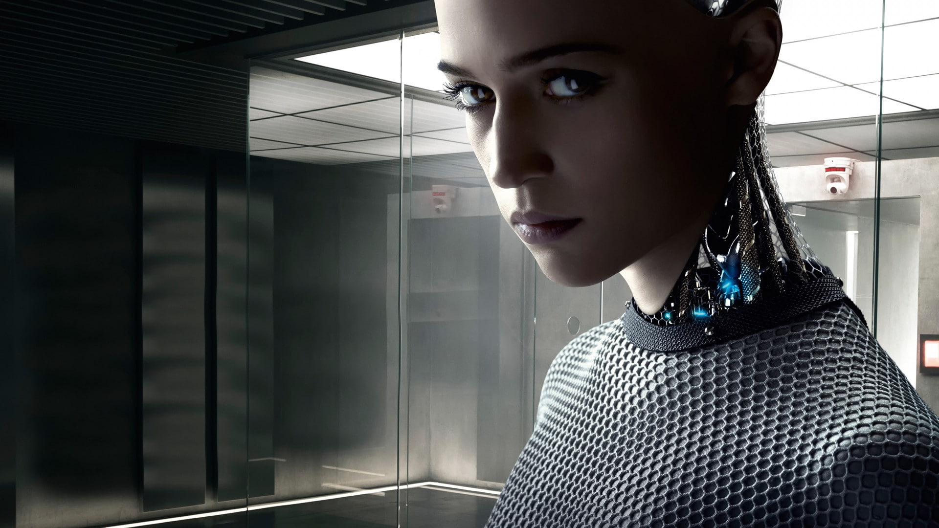 2015, 1080P, donal gleeson backgrounds, robot, ex machina, HD Wallpaper