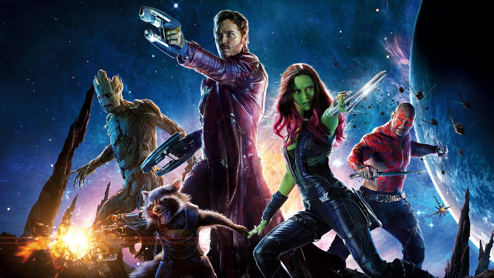 night, Dave Bautista, real people, adult, crowd, sport, Zoe Saldana, women, illuminated, illustration, event, Guardians of the Galaxy, Drax The Destroyer, HD Wallpaper