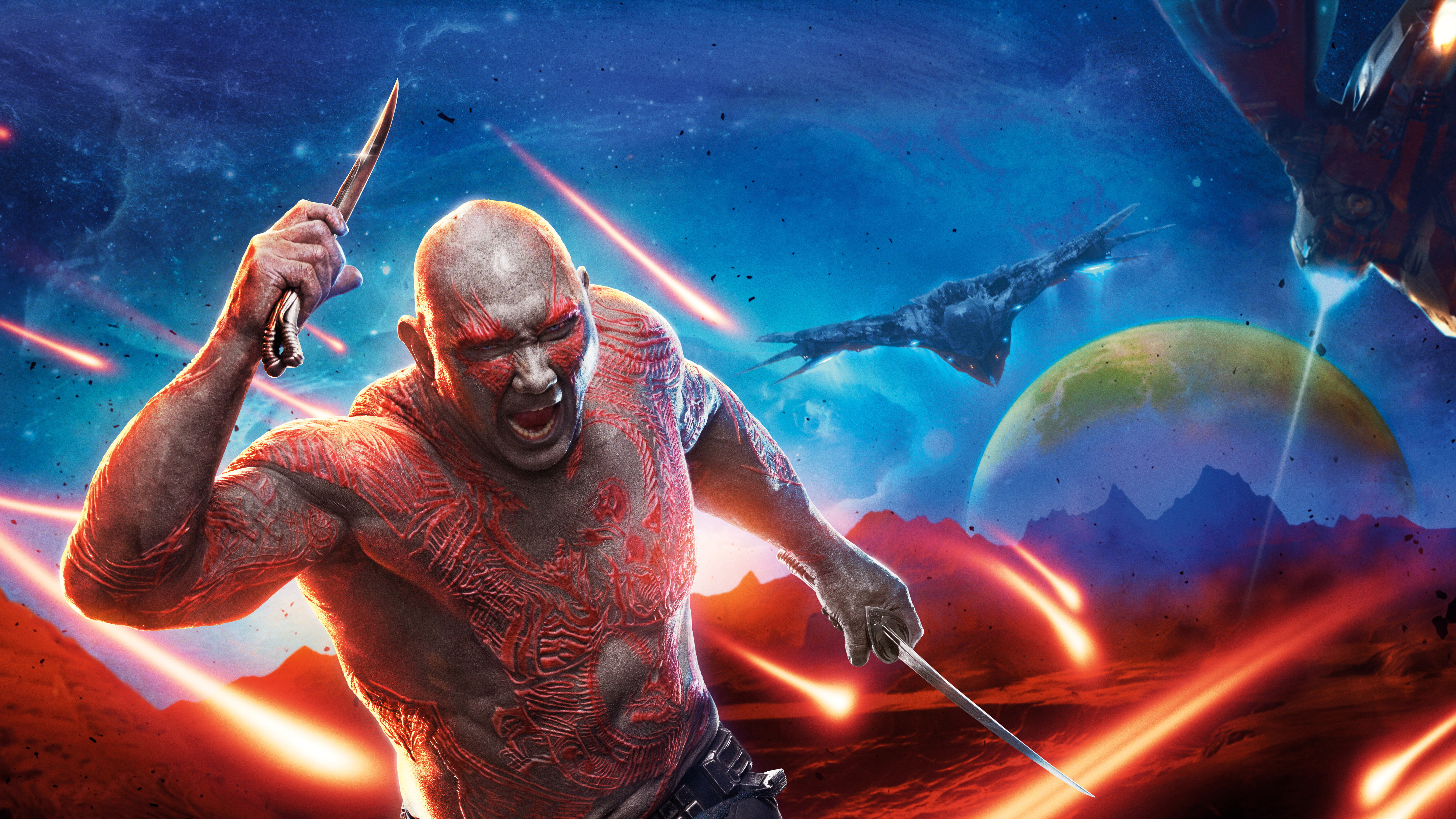 8K, 8K, Drax the Destroyer, Dave Bautista, 4K, Guardians of the Galaxy Vol 2, HD Wallpaper