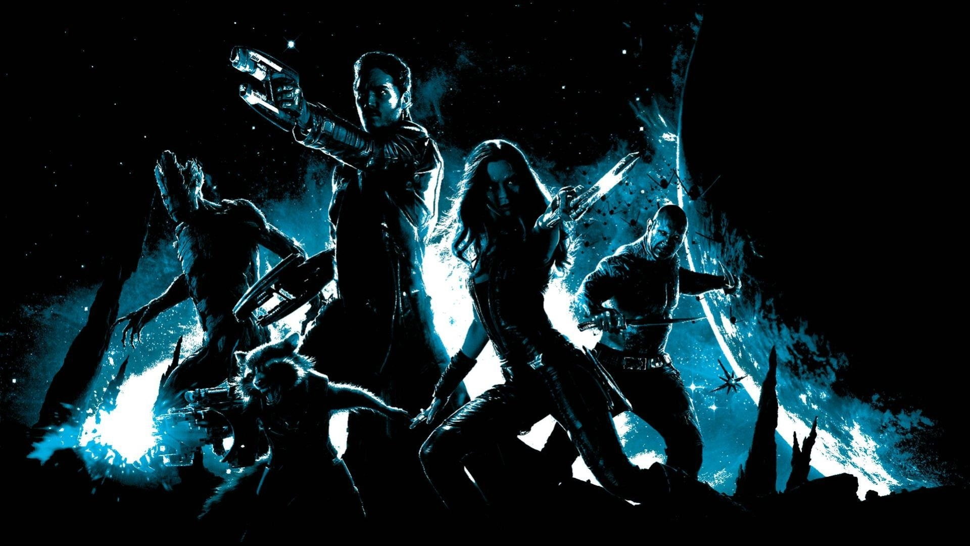 Drax The Destroyer, Peter Quill, Rocket Raccoon, Dave Bautista, Gamora, Chris Pratt, Groot, Movie, Zoe Saldana, 1080P, Guardians of the Galaxy, HD Wallpaper