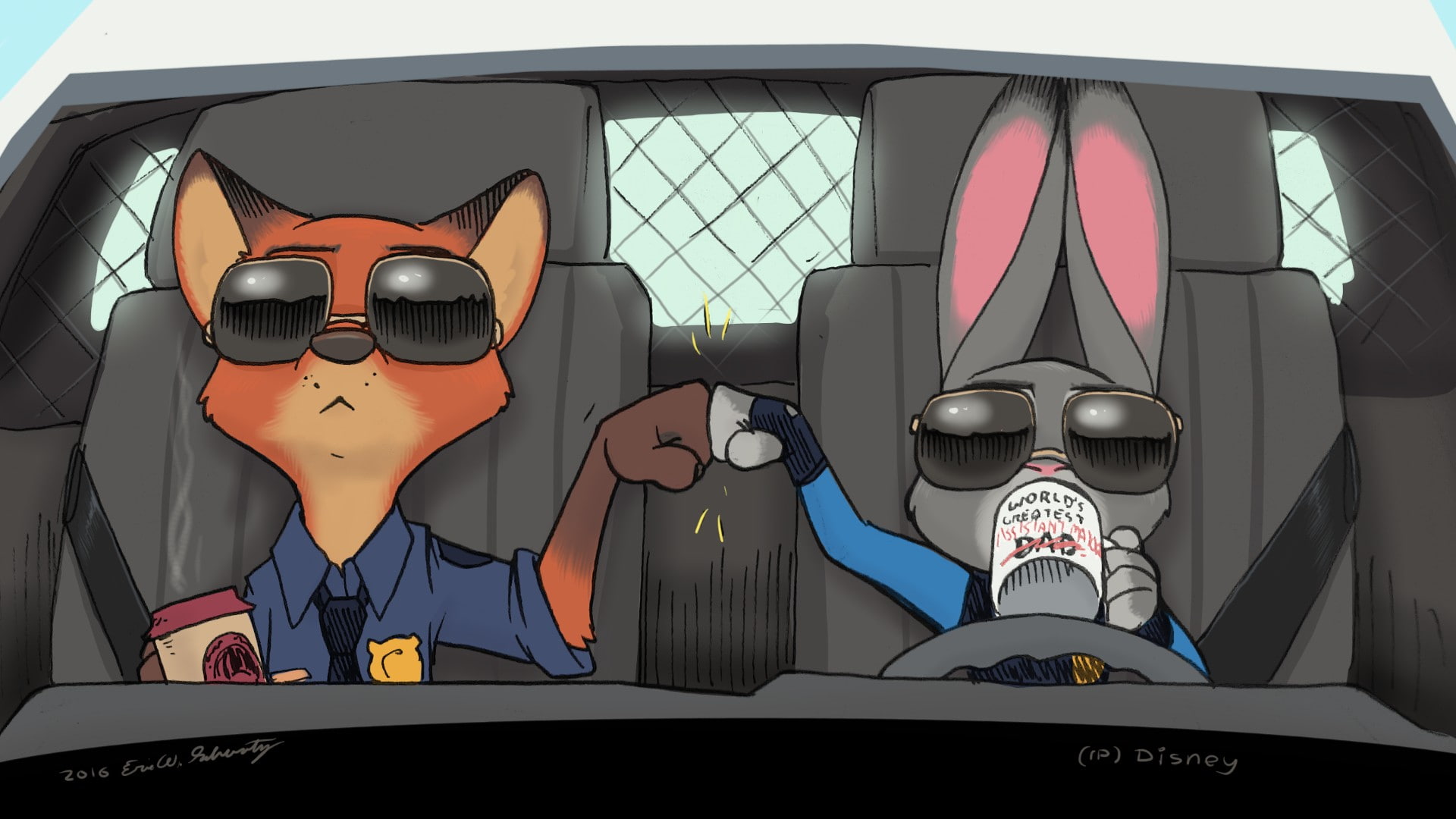 Judy Hopps, Shades, Zootopia, Nick wilde, Anthro, 1080P, Furry, HD Wallpaper