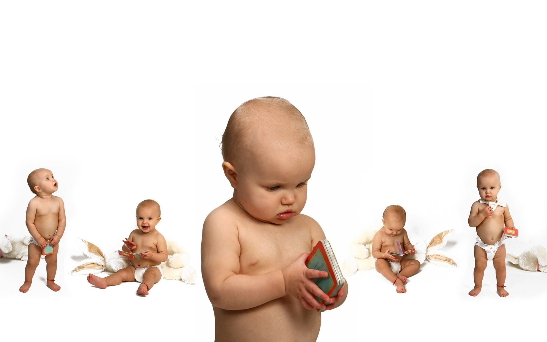 sitting, book, smiling, white Background, kids, diaper, white, adult, curiosity, red, knowledge, lifestyles, females, toddler, childhood, males, happiness, HD Wallpaper