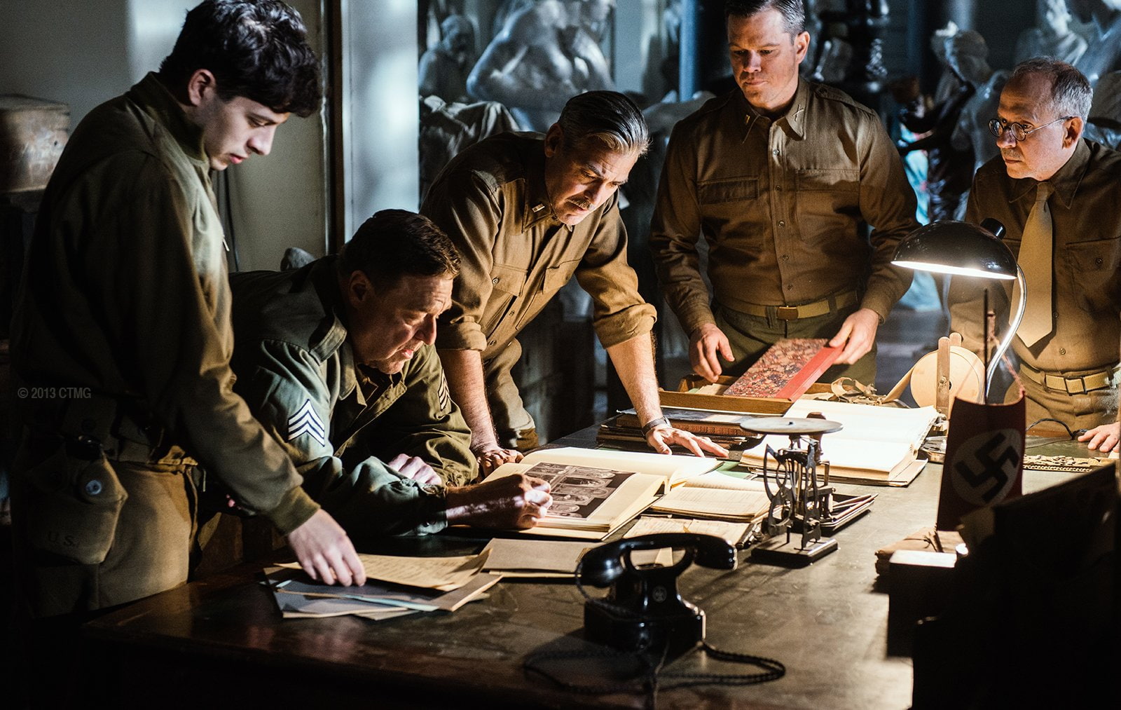 Army, Monuments Men, George Clooney, Movie, Matt Damon, 720P, War, John Goodman, The Monuments Men, HD Wallpaper