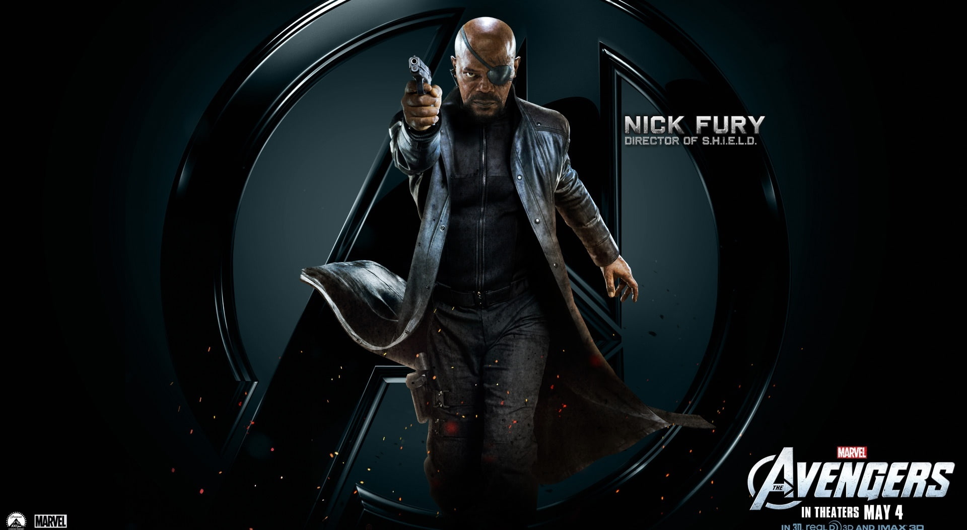 front view, 2012, standing, lifestyles, musician, avengers, arts culture and entertainment, black background, one person, fury, geometric shape, men, casual clothing, HD Wallpaper