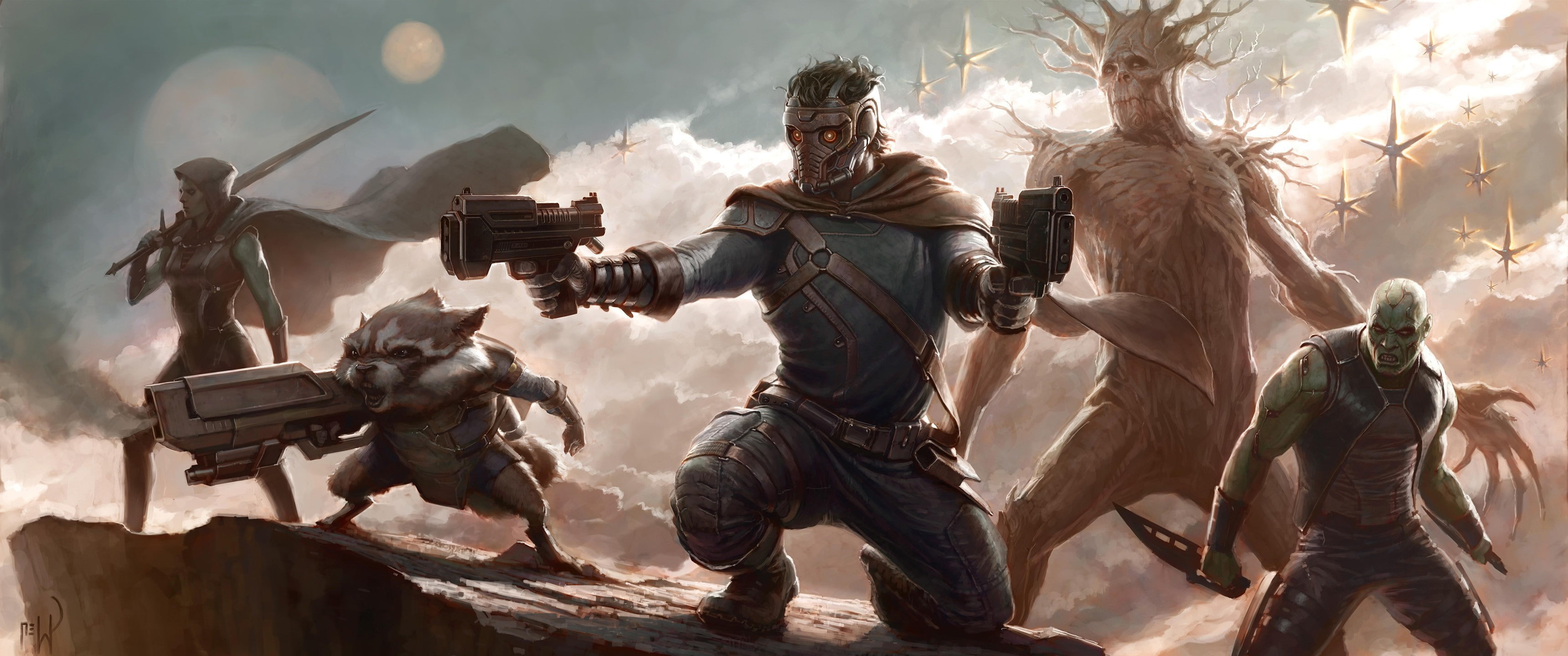 aggression, young adult, gun, weapon, batista guardians of the galaxy, dust, young men, 2K, arts culture and entertainment, architecture, adult, full length, HD Wallpaper