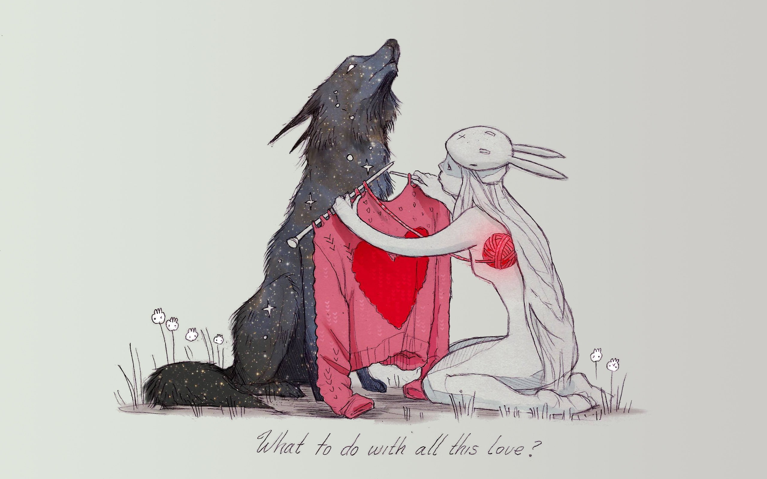 2K, wolf, Chiara Bautista, The wolf and the girl, HD Wallpaper