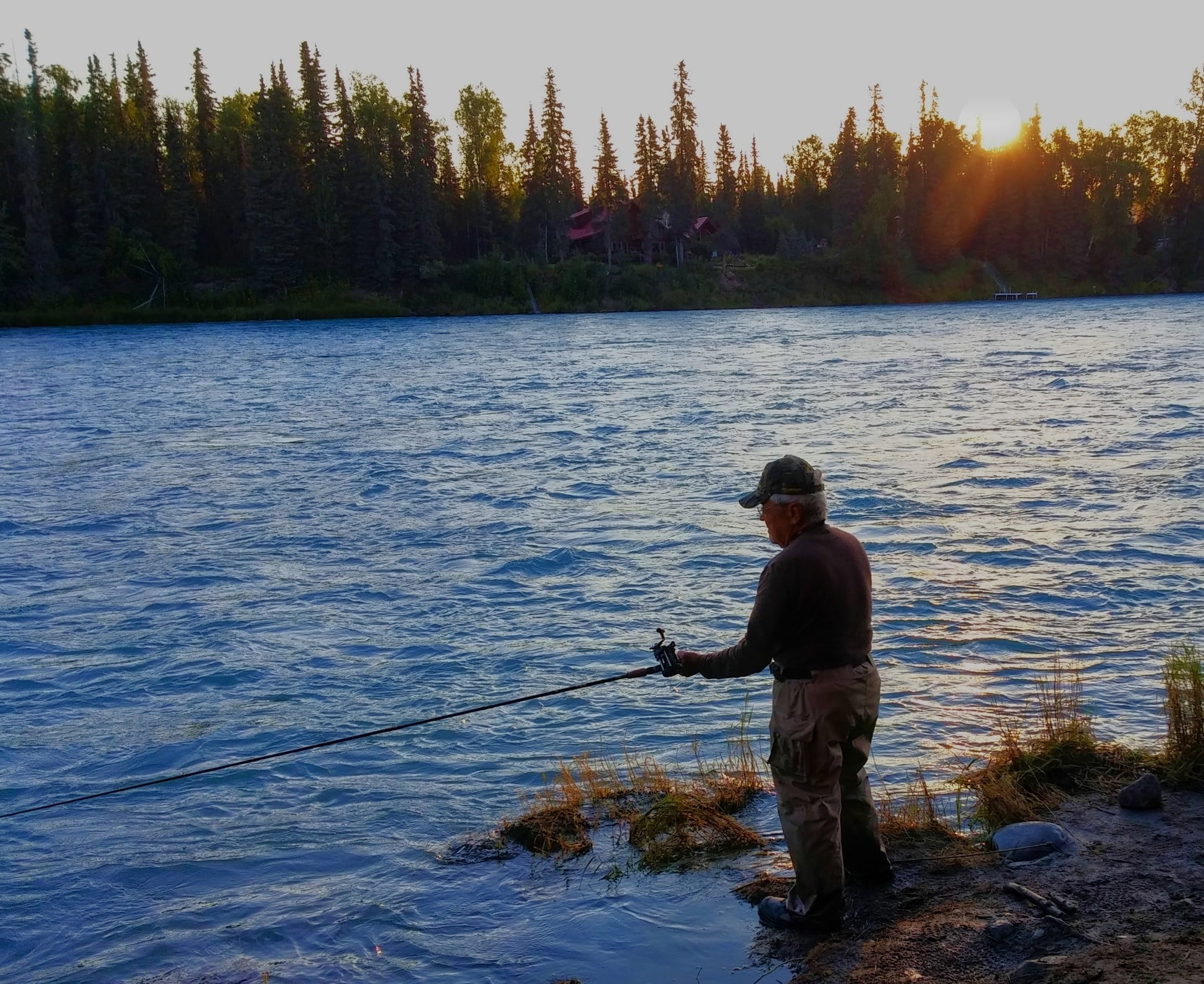 1080P, vacation, standing, beauty in nature, outdoor, tree, non-urban scene, alaska, relaxation, angling, men, fish, plant, recreation, nature, fishing, HD Wallpaper