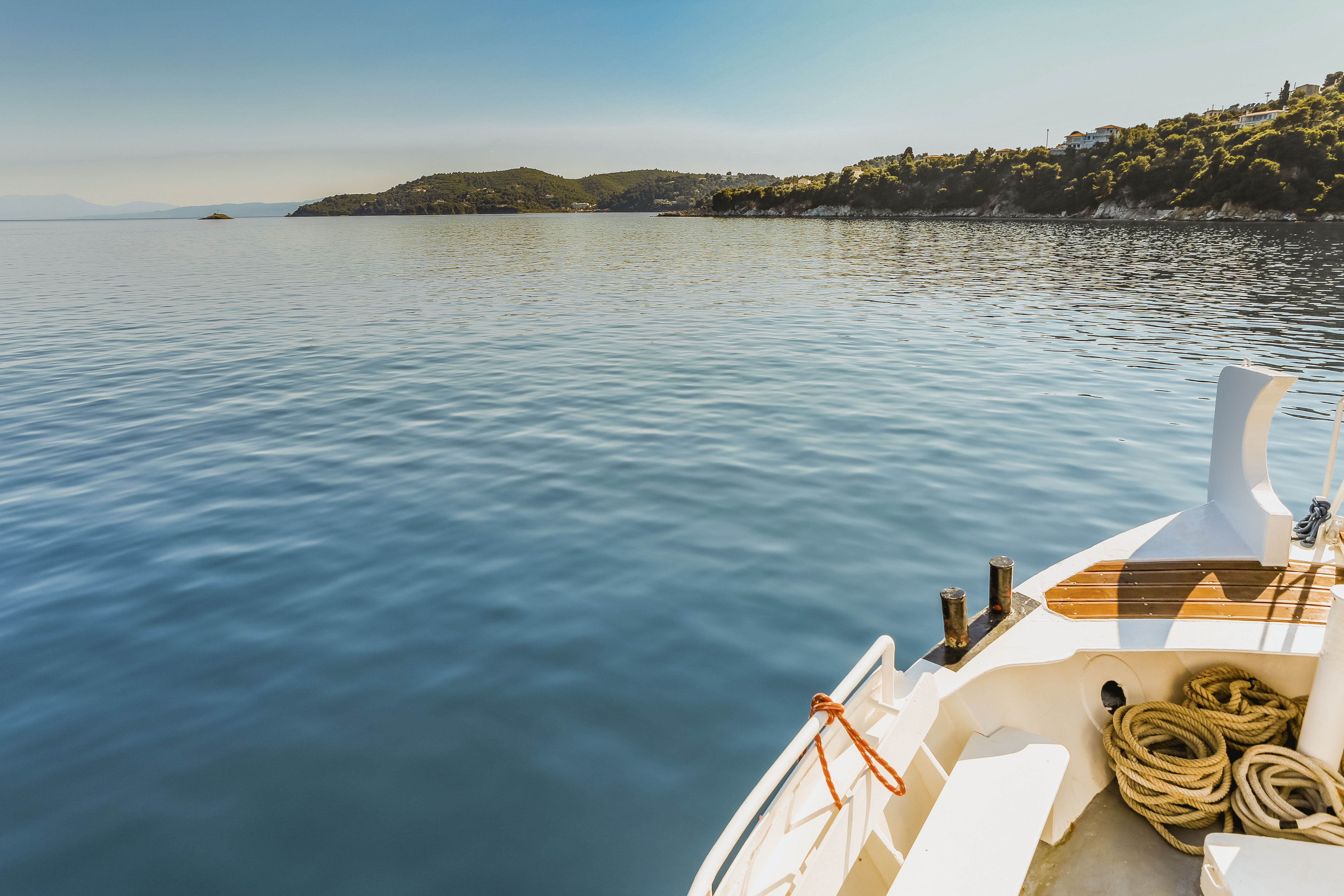 mediterranean Culture, day, europe, scenics - nature, nautical Vessel, clouds, rope, 5K, adventure, tranquil scene, sea, motor, ocean, boat, mode of transportation, HD Wallpaper