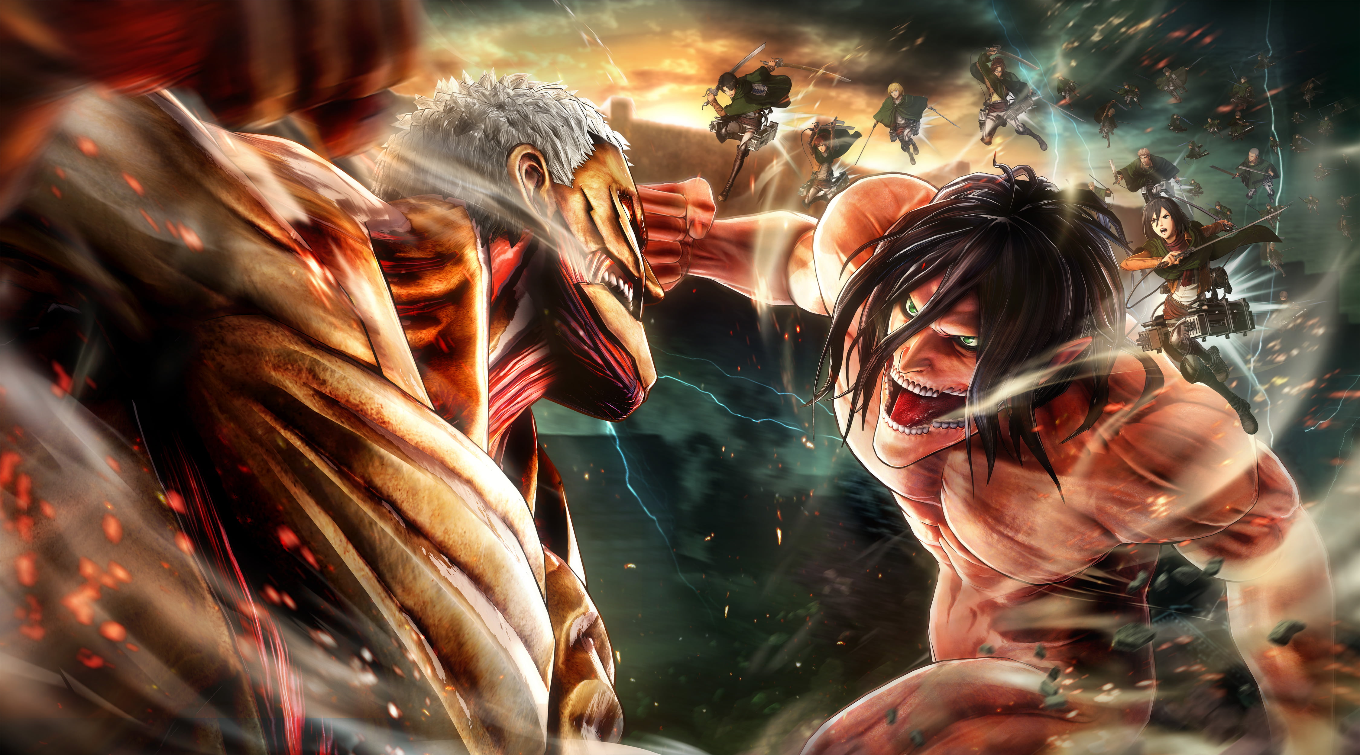 hd, real people, illuminated, lifestyles, reflection, people, water, vertebrate, attack on titan, 5k, adult, leisure activity, event, 4k, attack on titan 2, HD Wallpaper