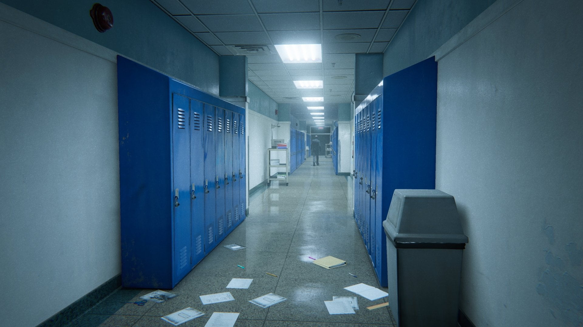 arcade, lighting equipment, corridor, flooring, architecture, building, Video Game, communication, 1080P, diminishing perspective, built structure, direction, HD Wallpaper
